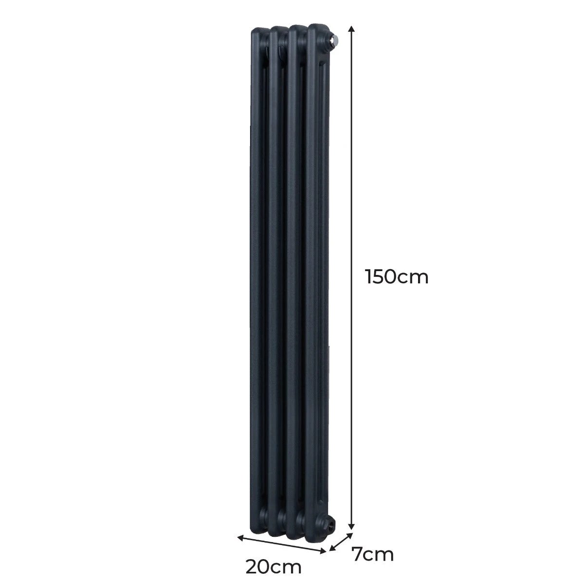 Premium Traditional Radiator 1500x202mm 2-Column Anthracite High-Efficiency Home Heating by Monster Shop