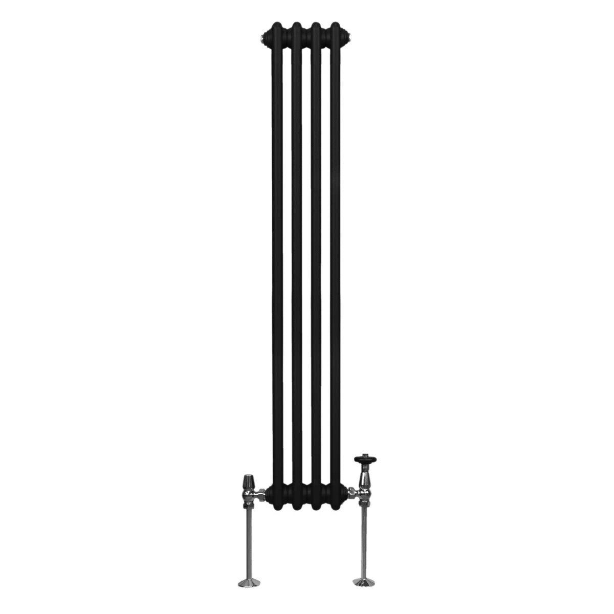 Traditional Black Radiator 1500x202mm Two Column by Monster Shop