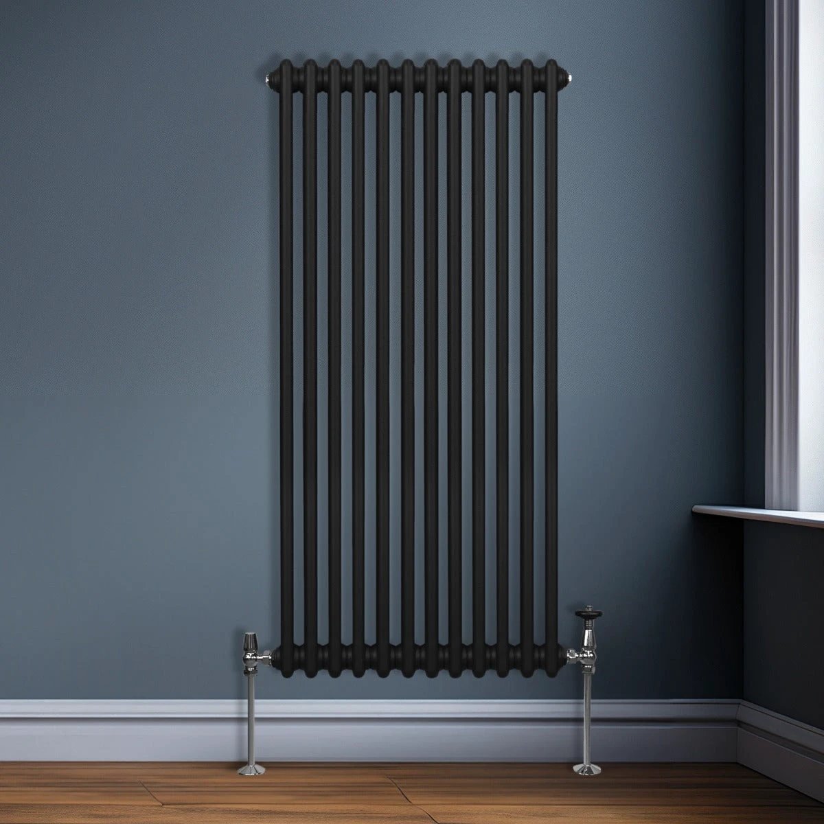 Classic Radiator 1500x562mm TwoColumn Black Home by Monster Shop