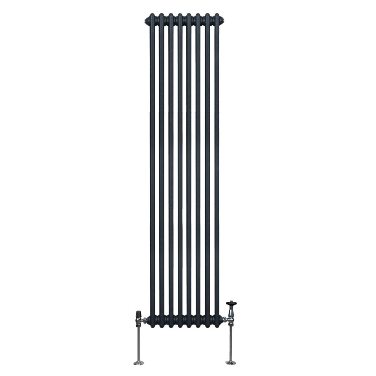 Traditional Radiator 1800 x 382mm Two Column Anthracite Carbon Steel 1.5mm Home Heating by Monster Shop
