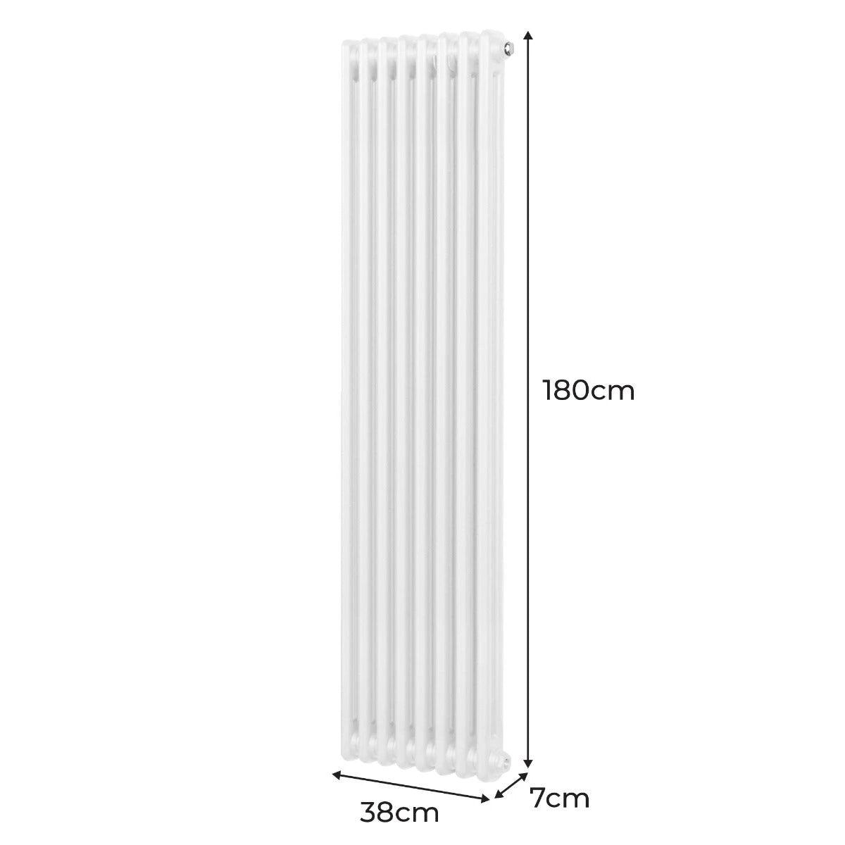 Premium Traditional Radiator 1800x382mm 2 Column White High Efficiency Home Heating by Monster Shop