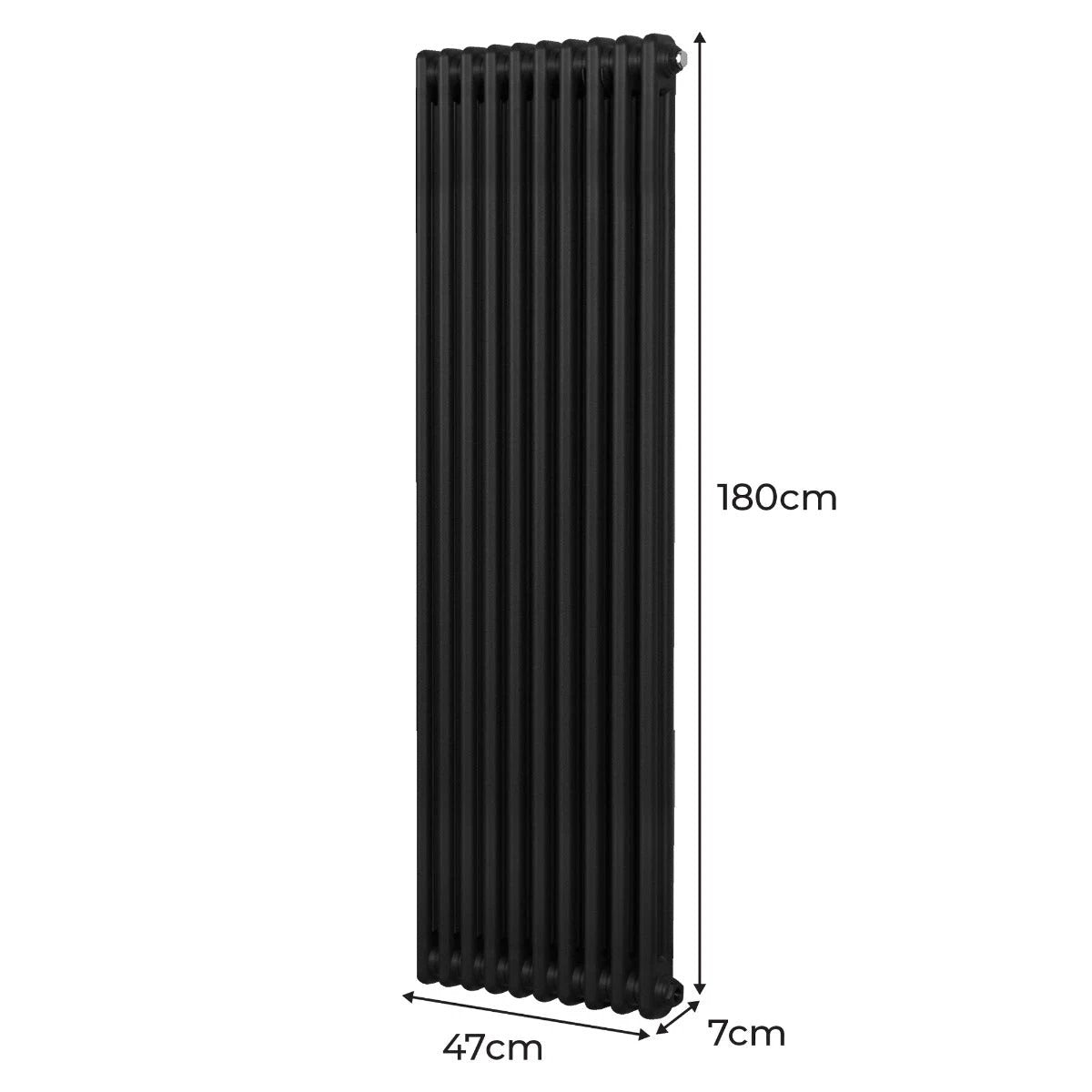 Premium Radiator 1800x472mm 2-Column Black Home by Monster Shop