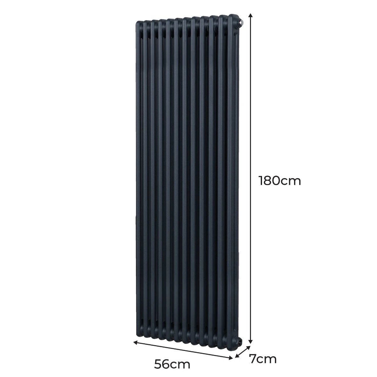 Traditional Radiator 1800x562mm Two Column Anthracite Finish For Living Rooms And Hallways by Monster Shop