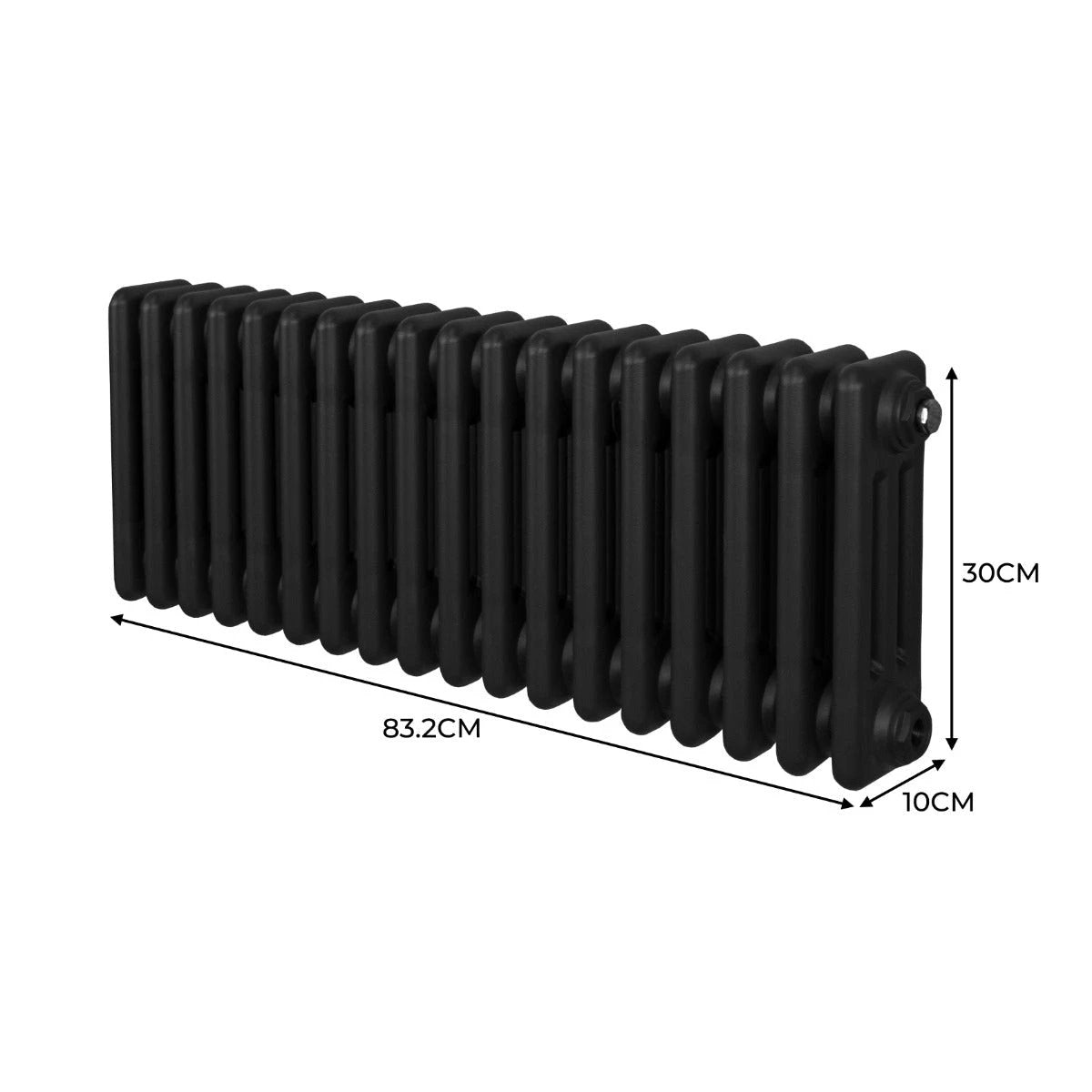 Monster Shop Premium 3 Column Radiator 300x832 Black Home - Radiator
