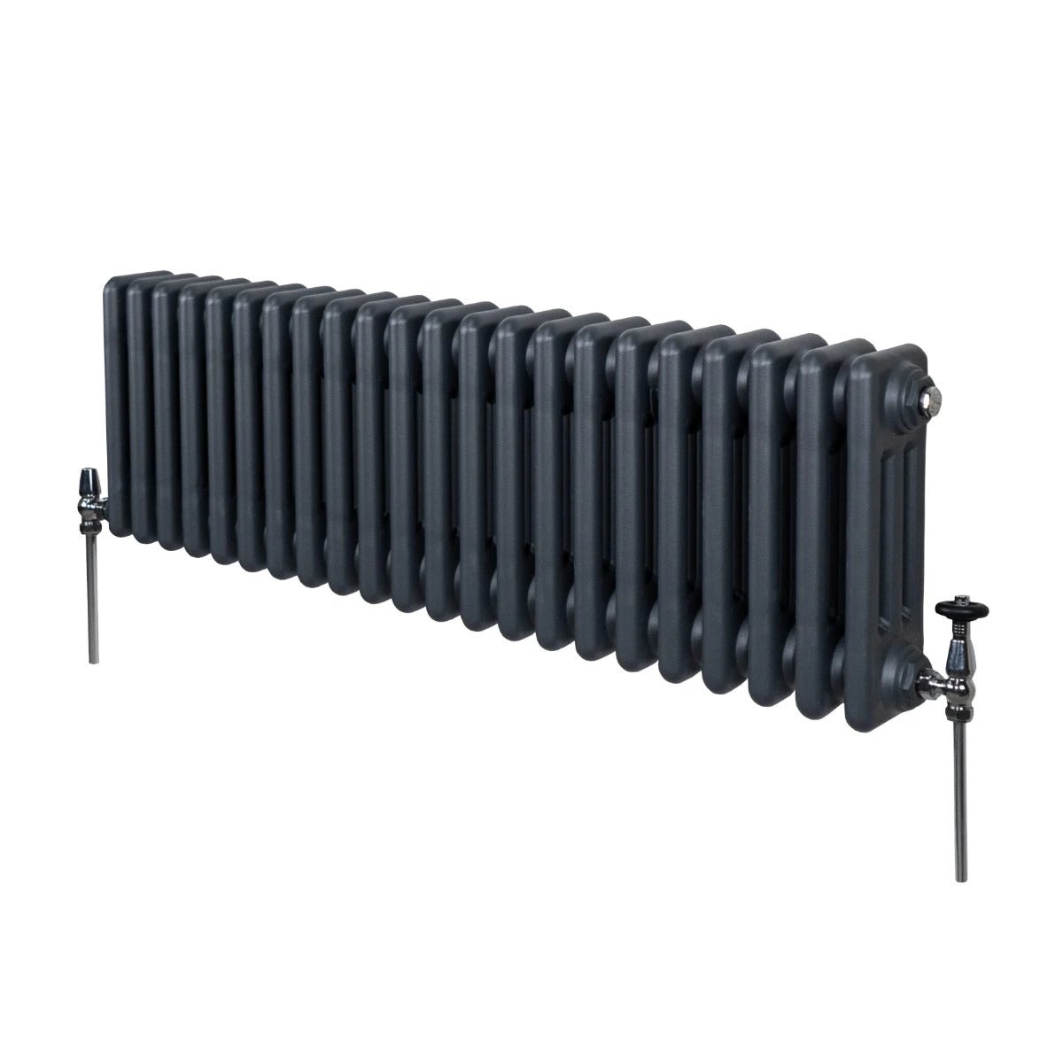 Premium Traditional 3 Column Radiator 300x1012mm Anthracite Grey Robust 1.5mm Carbon Steel for Efficient Home Heating by Monster Shop