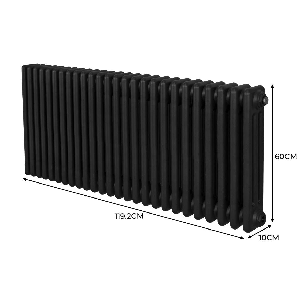 Premium 3 Column Radiator 600x1192mm Carbon Steel by Monster Shop