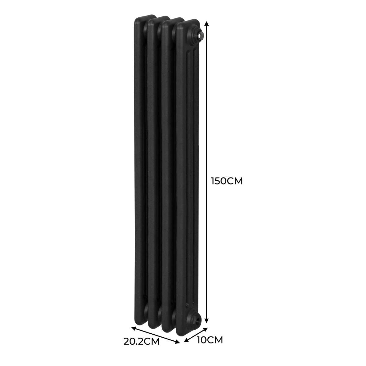 Classic Radiator 1500x202mm Black Carbon Steel by Monster Shop