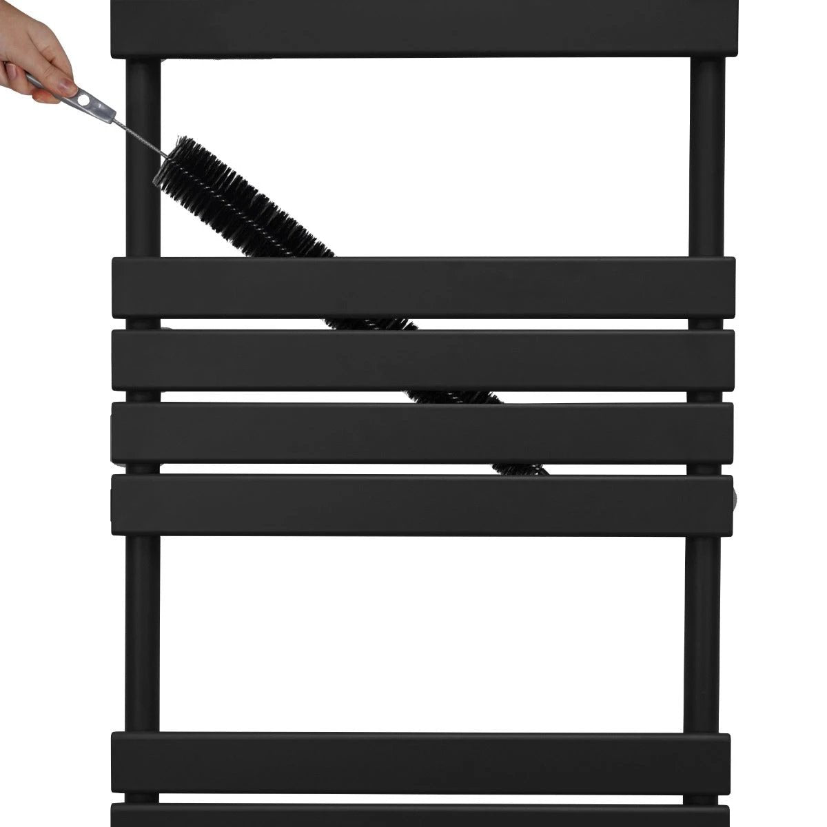 Monster Shop Premium Flat Panel Towel Radiator 1200x600 Black - Radiator