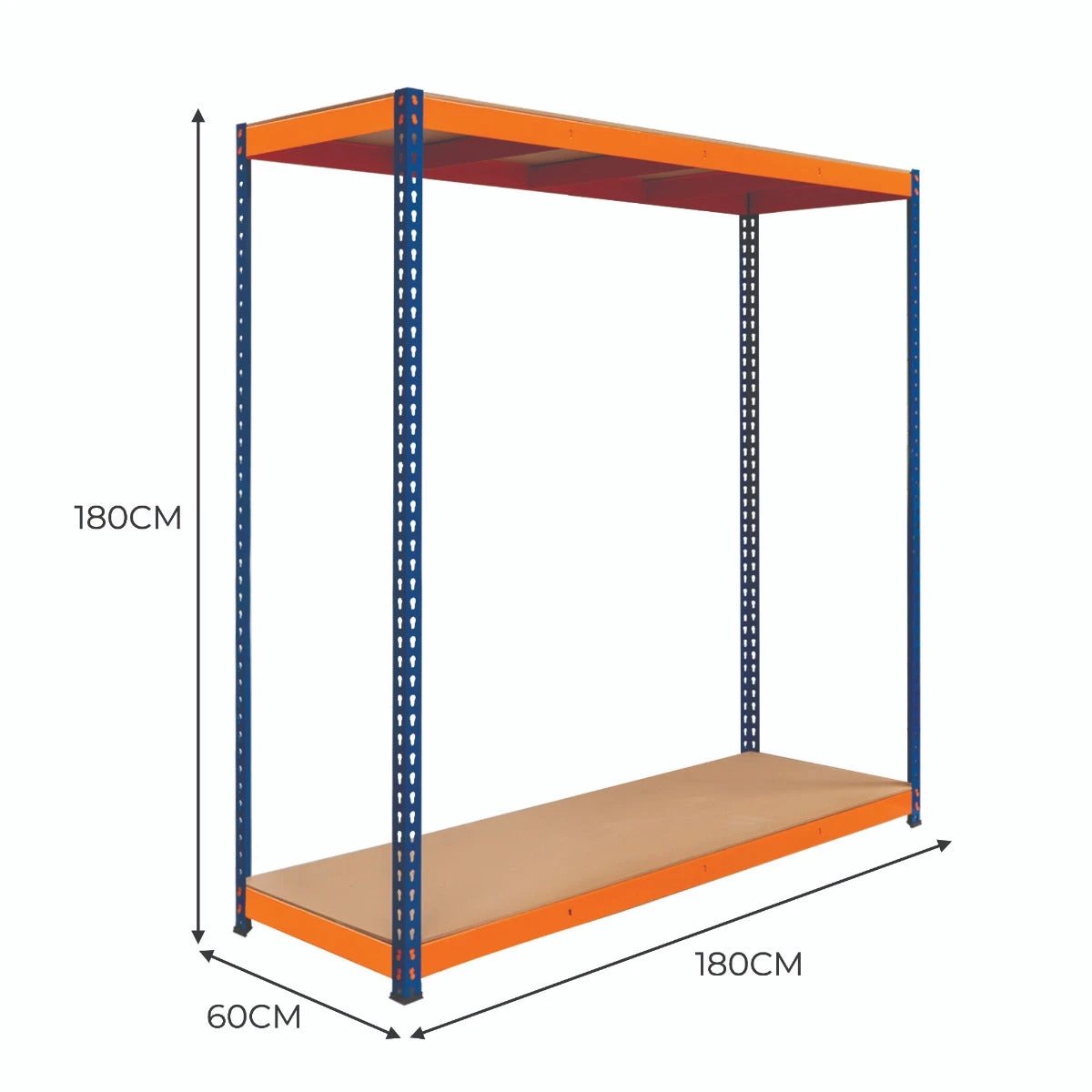 S-Rax 2 Shelf Racking - 180cm x 180cm x 60cm by Monster Shop