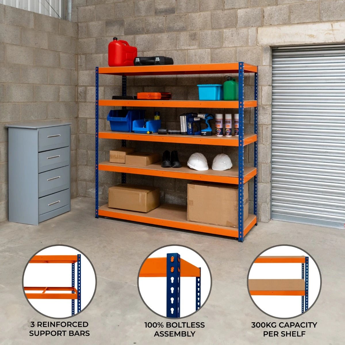 Monster Shop S-Rax 5 Shelf Racking - 180cm x 180cm x 60cm -