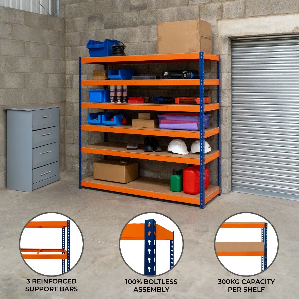 Monster Shop S-Rax 6 Shelf Racking - 180cm x 180cm x 60cm -