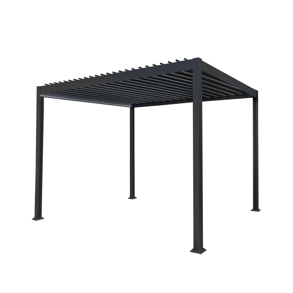 Monster Shop Anthracite Aluminium Pergola 3m x 3m Powder Coated Frame For Outdoor Living And Garden Spaces - Uncategorized Gazebos