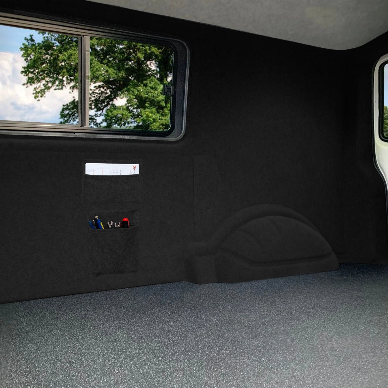 Van Carpet Lining & Storage Pouches - Black by Monster Shop