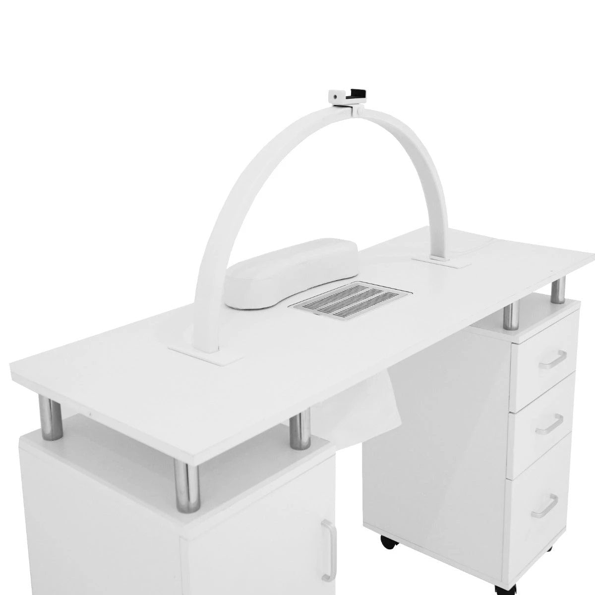 Monster Shop Professional Manicure Table & LED Half Moon Lamp -
