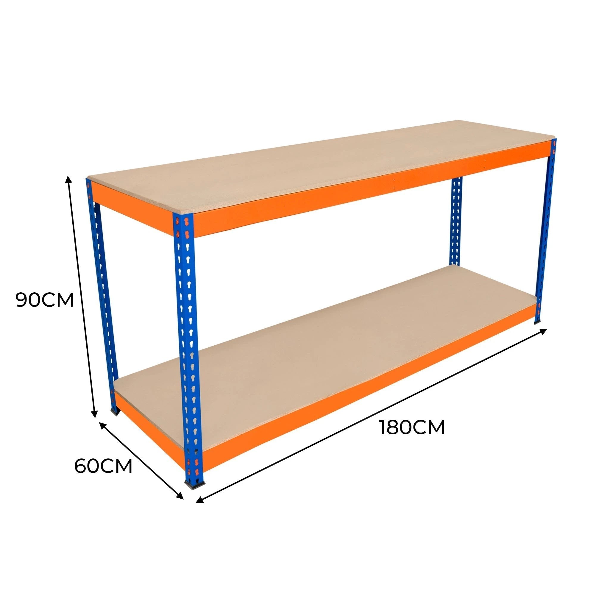 Monster Shop S-Rax 2 Tier Workbench - 180cm x 60cm x 90cm -