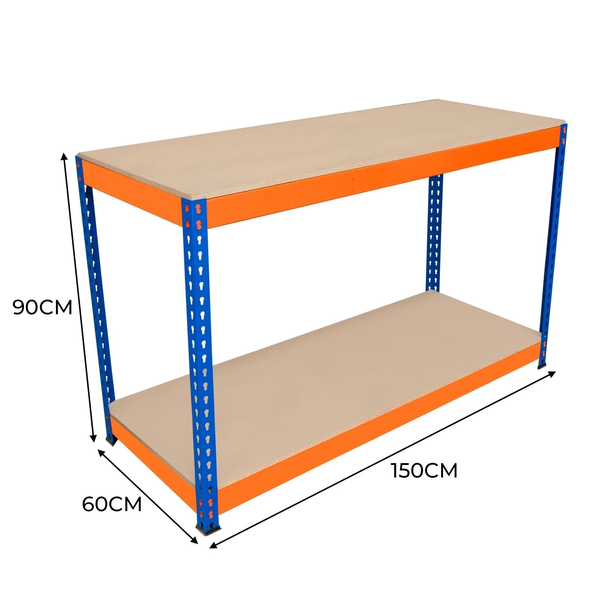 Monster Shop S-Rax 2 Tier Workbench - 150cm x 60cm x 90cm -