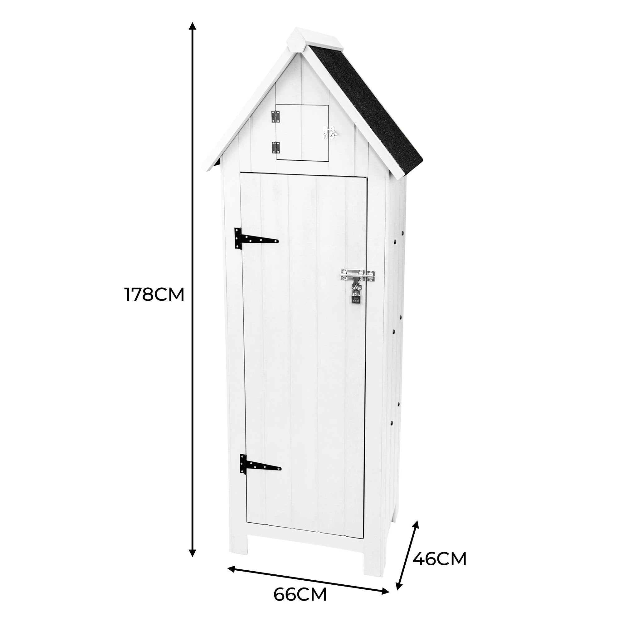 Monster Shop Premium Wooden Garden Shed White Standard Size With Three Shelves For Tool Storage Outdoor Use - Uncategorized Garden Shed