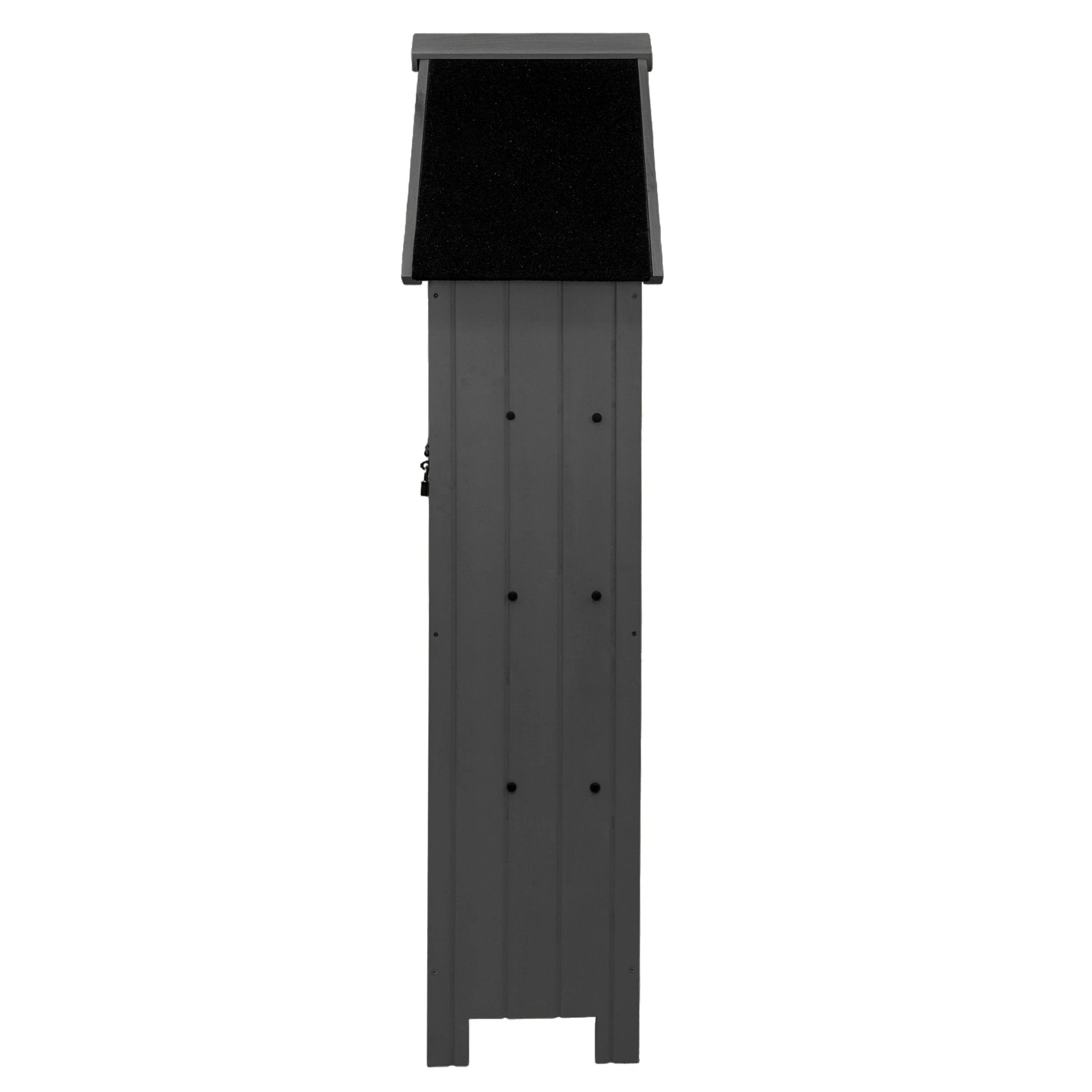 Monster Shop Premium Wooden Garden Shed Narrow Tall Three Corner Shelves Dark Grey For Garden Tools - Uncategorized Garden Shed