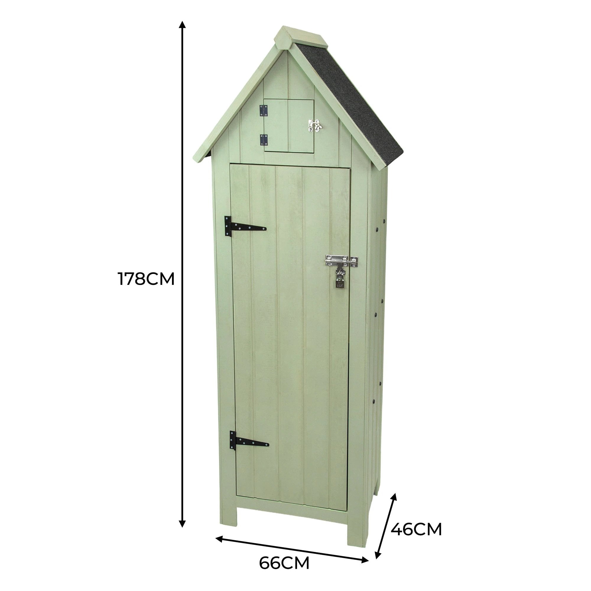 EcoWood Garden Shed Compact 6x4 Ft Interior Shelves Locking Door for Gardeners Outdoor Use by Monster Shop