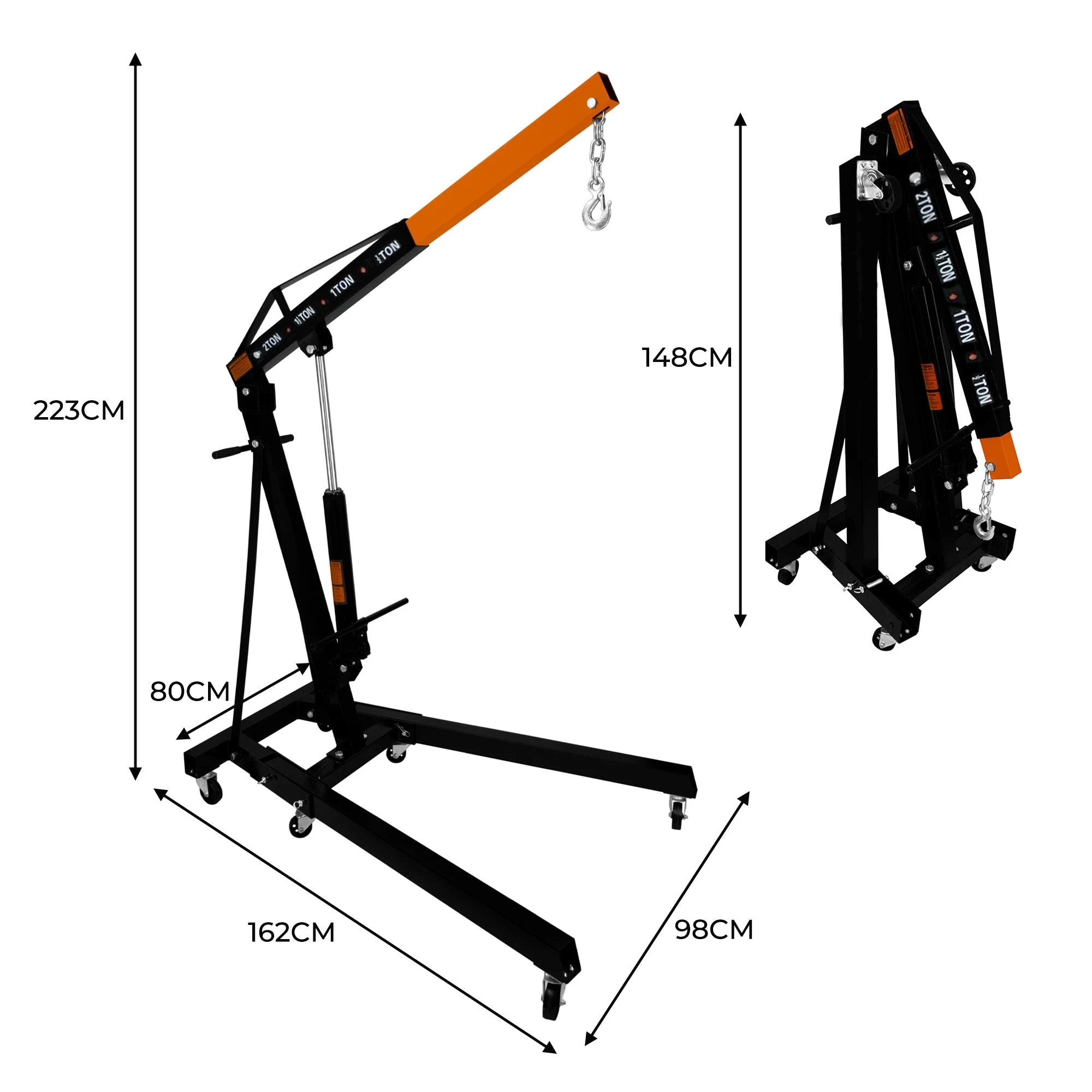 Monster Shop Hydraulic Engine Crane - 2 Tonne -