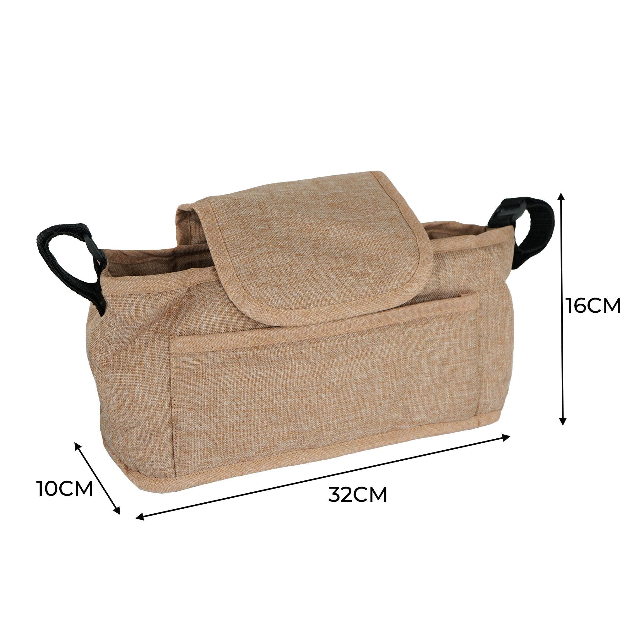Pet Stroller Caddy Bag - Woven Beige by Monster Shop