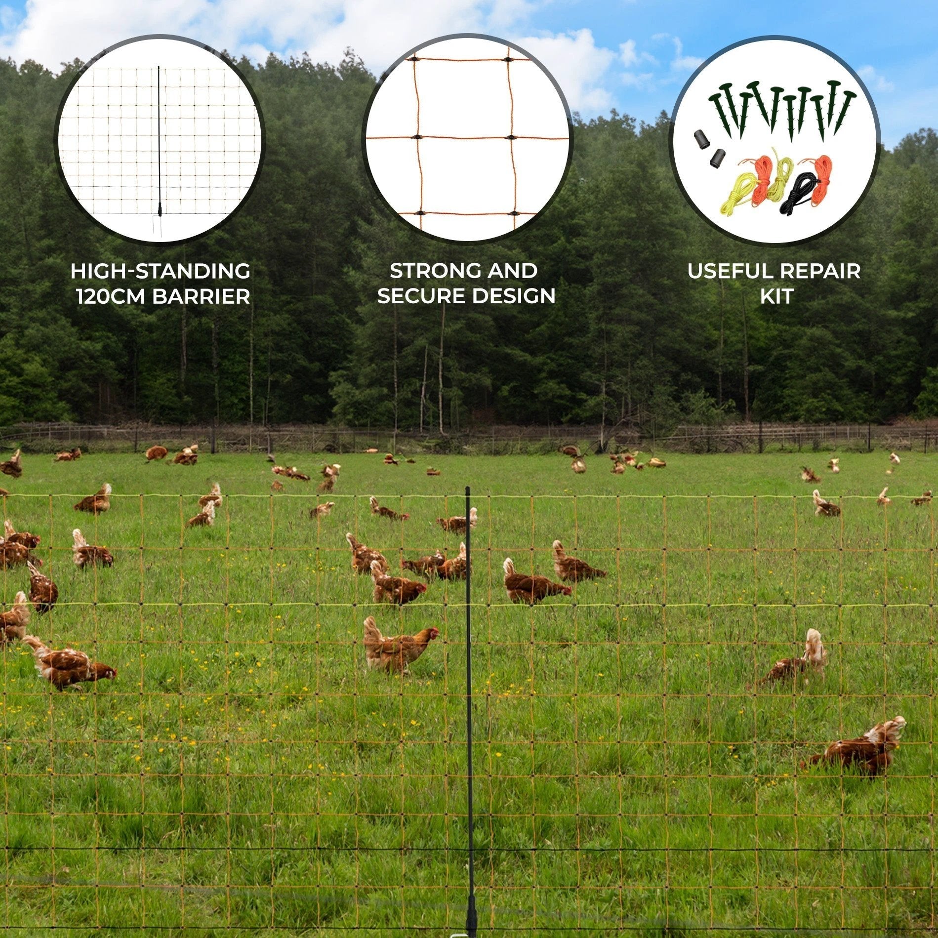 Electric Poultry Netting - 50m by Monster Shop