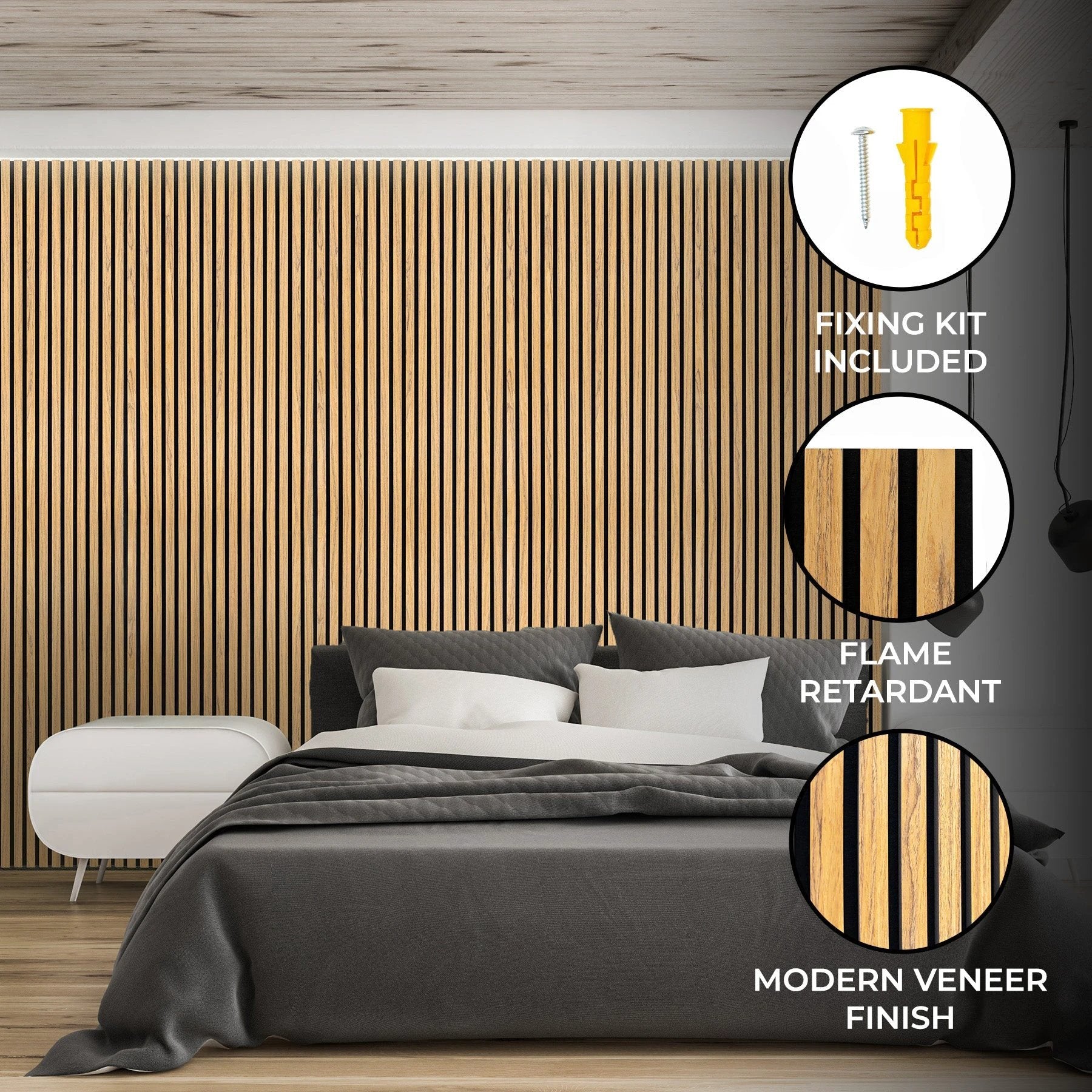 Acoustic Slat Wall Panel - Oak by Monster Shop