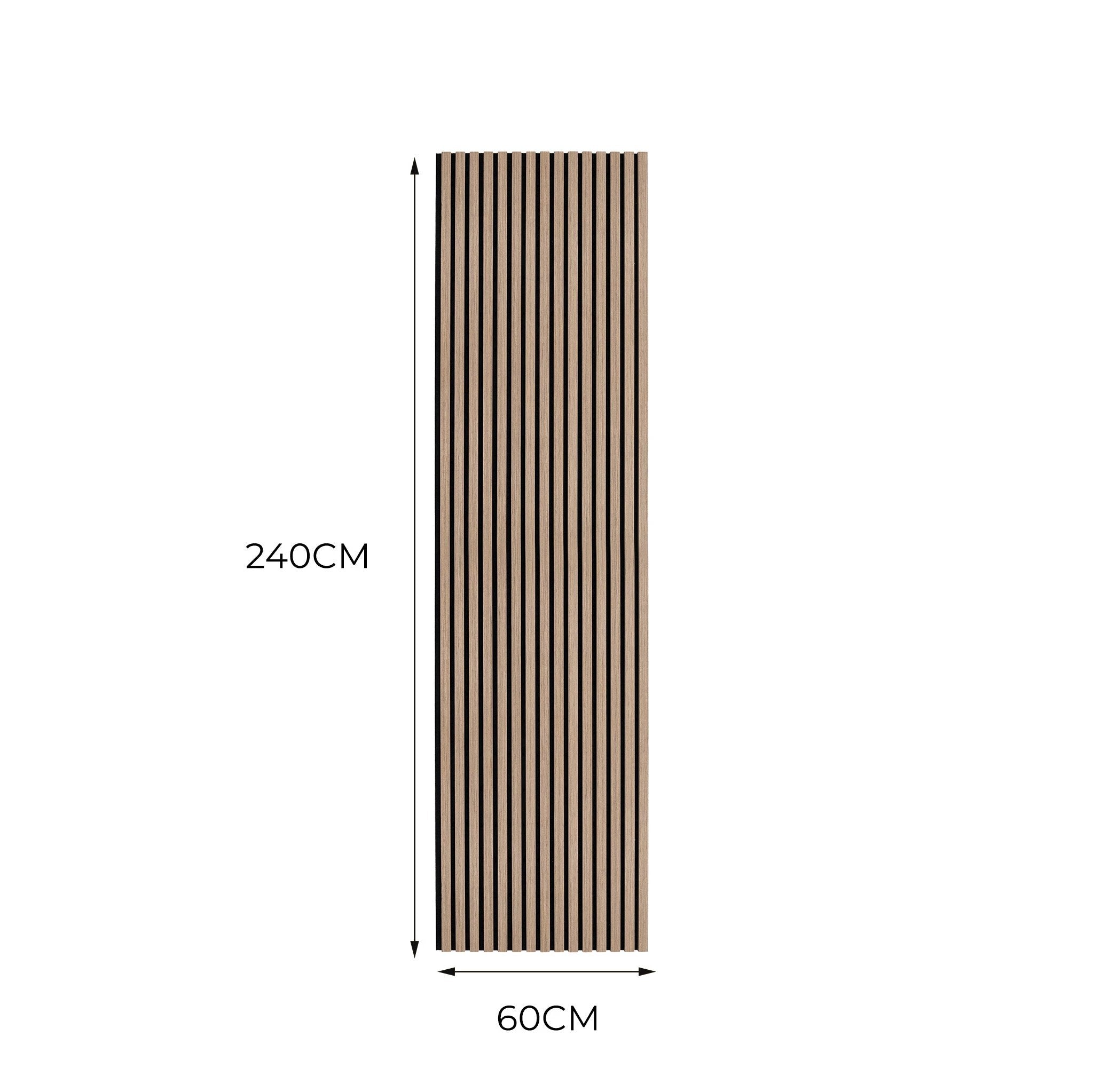 Monster Shop Acoustic Slat Wall Panel - Light Walnut -