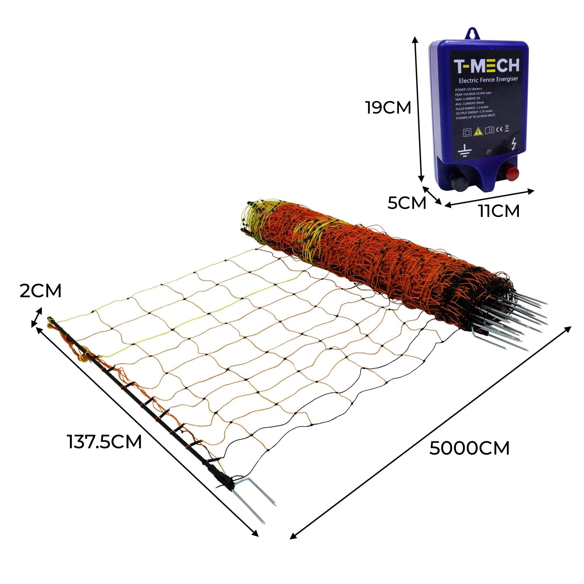 Electric Fence Energiser & Poultry Netting - 50m by Monster Shop