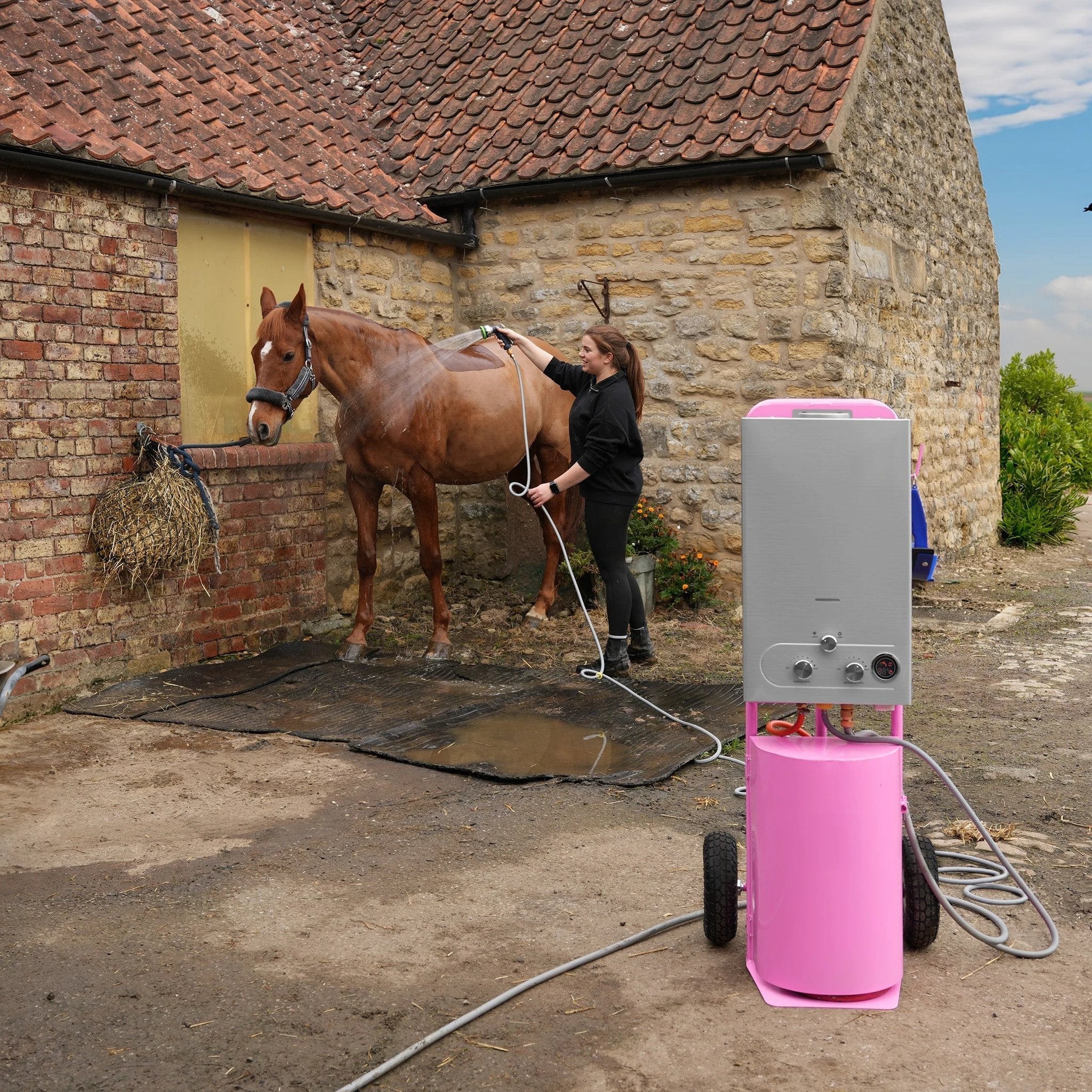 Deluxe Portable Horse Shower - Pink by Monster Shop
