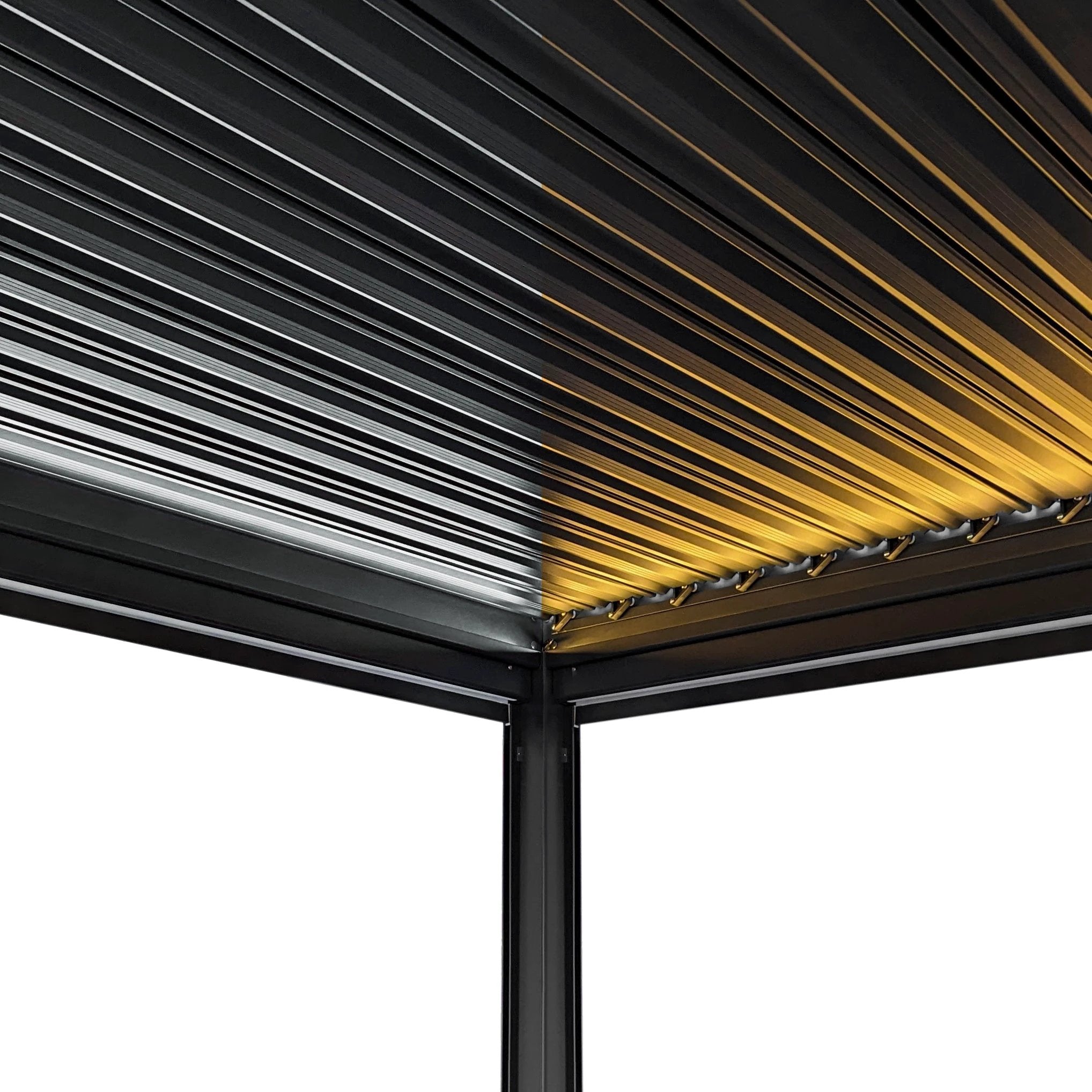 Anthracite Aluminium Pergola 3m x 3m With LED Lighting For Outdoor Patio And Garden by Monster Shop