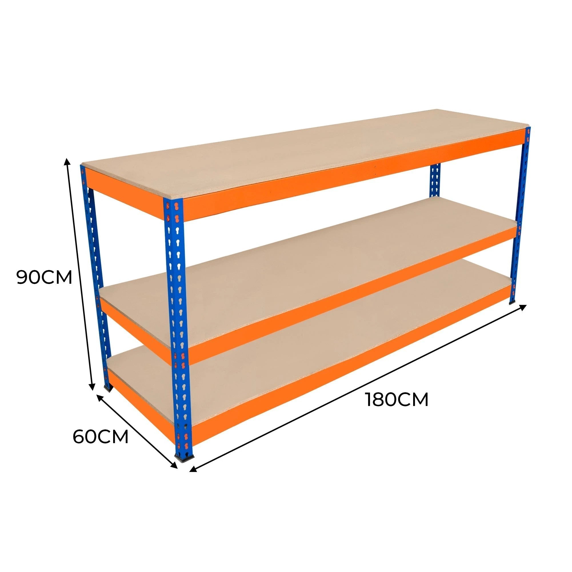 Monster Shop S-Rax 3 Tier Workbench - 180cm x 60cm x 90cm -