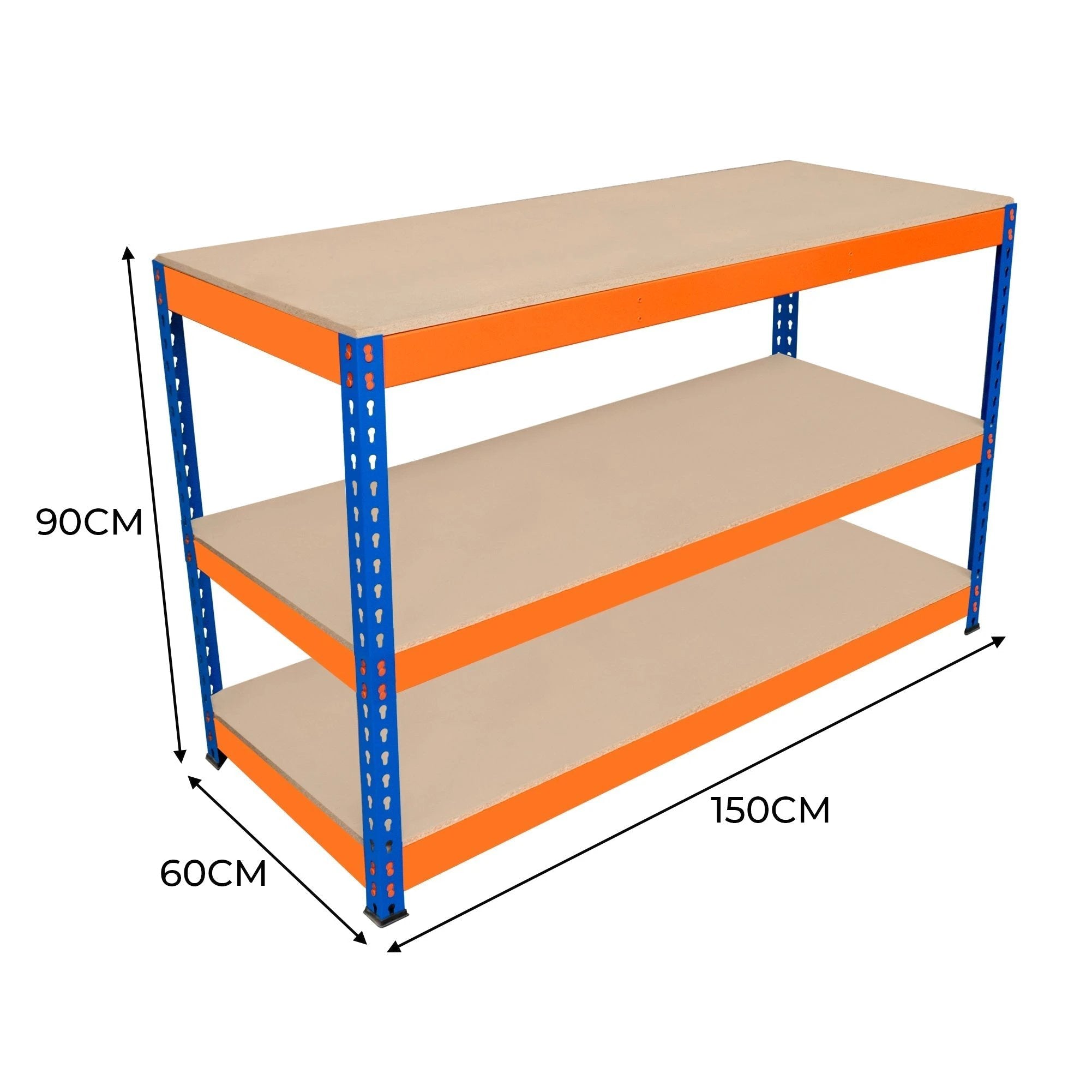 Monster Shop S-Rax 3 Tier Workbench - 150cm x 60cm x 90cm -