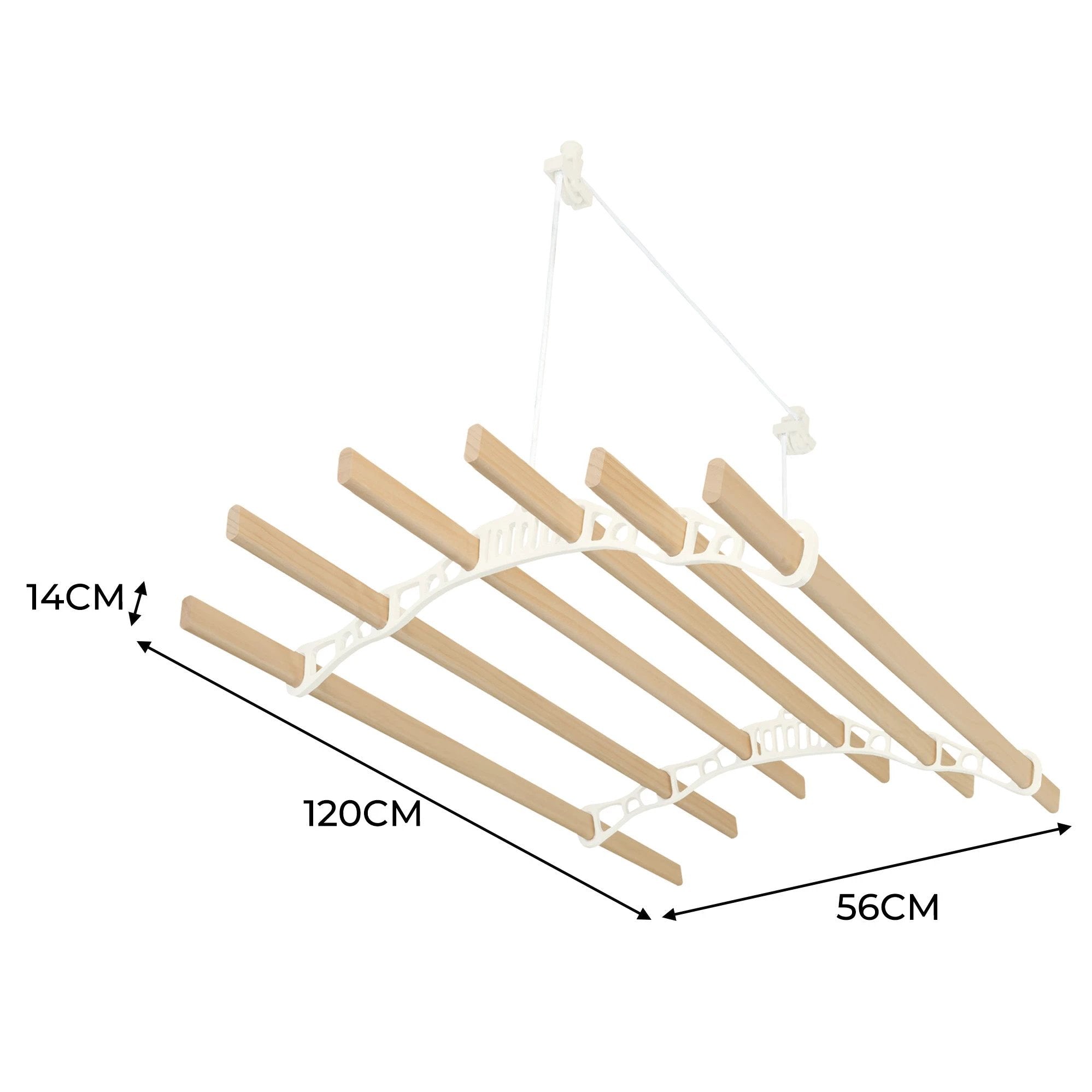Clothing Airer Ceiling Pulley - Ivory - 1.2m by Monster Shop