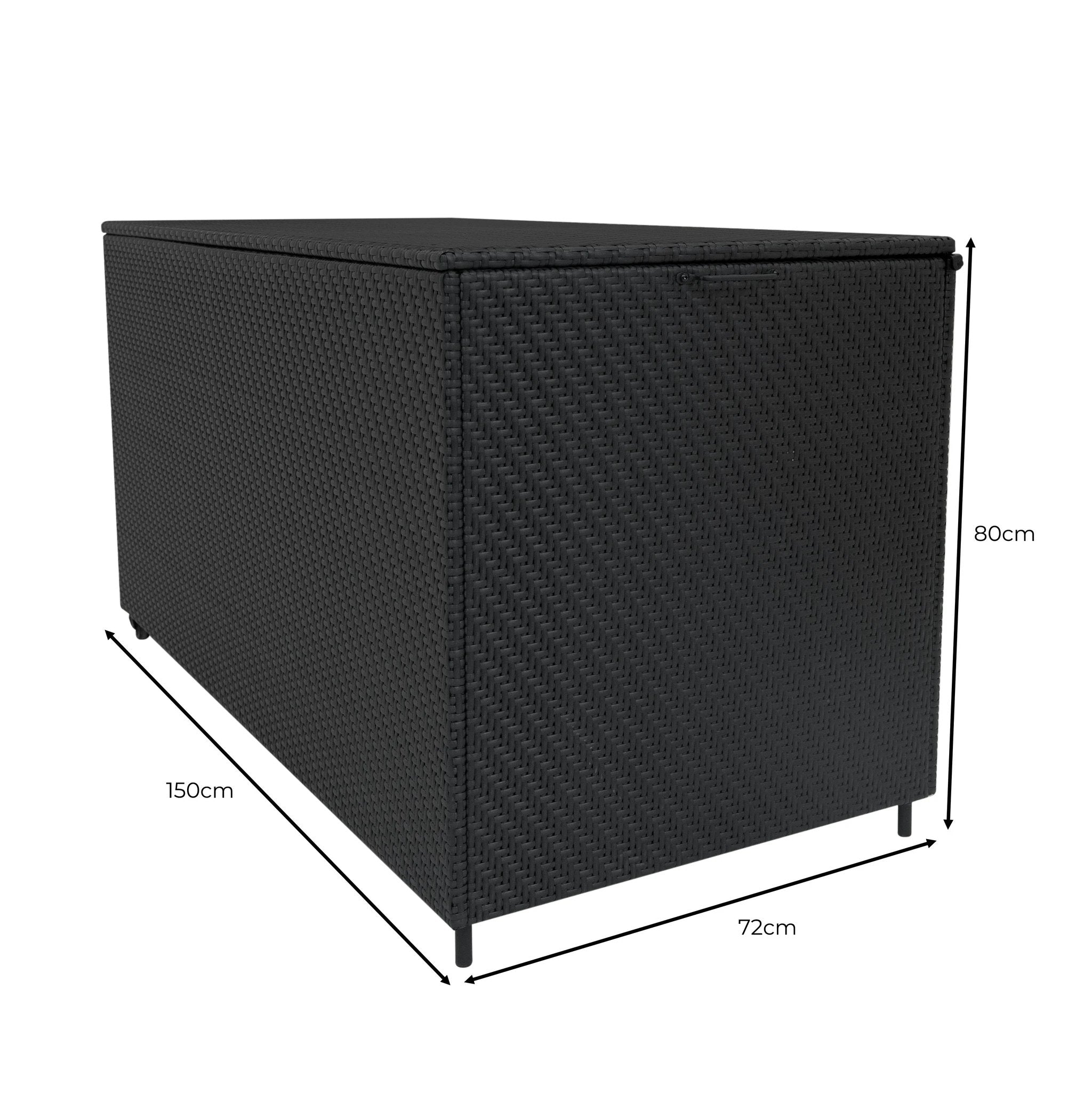 Rattan Storage Box 700L - Black by Monster Shop