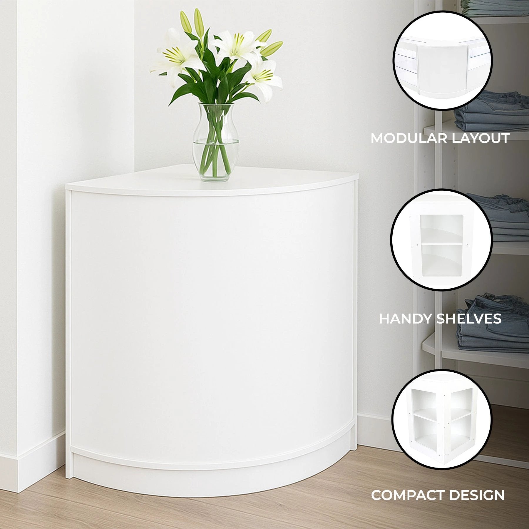 Monster Shop Retail Shop Corner Counter CM60 - White -
