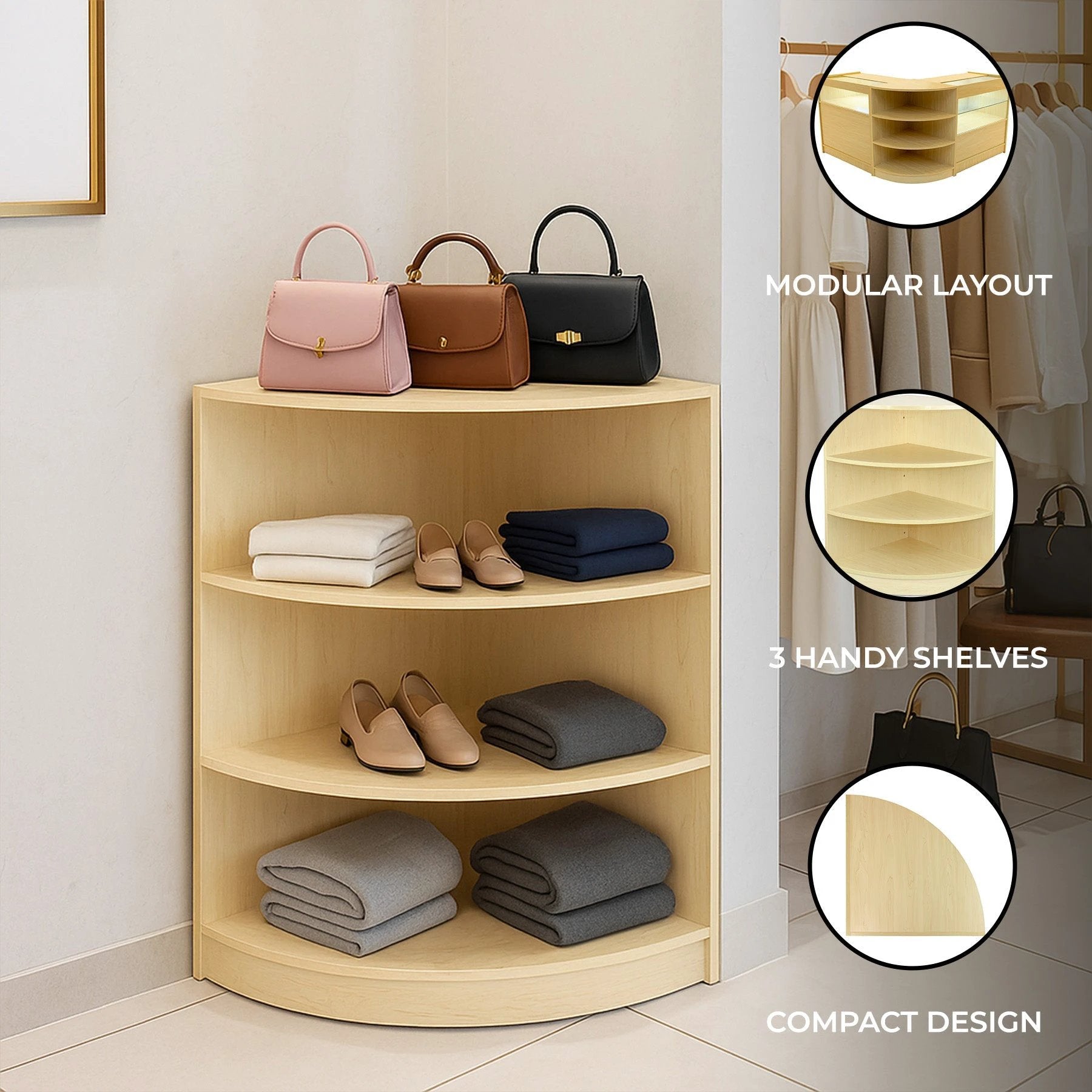 Retail Shop Corner Counter LM60 - Maple by Monster Shop