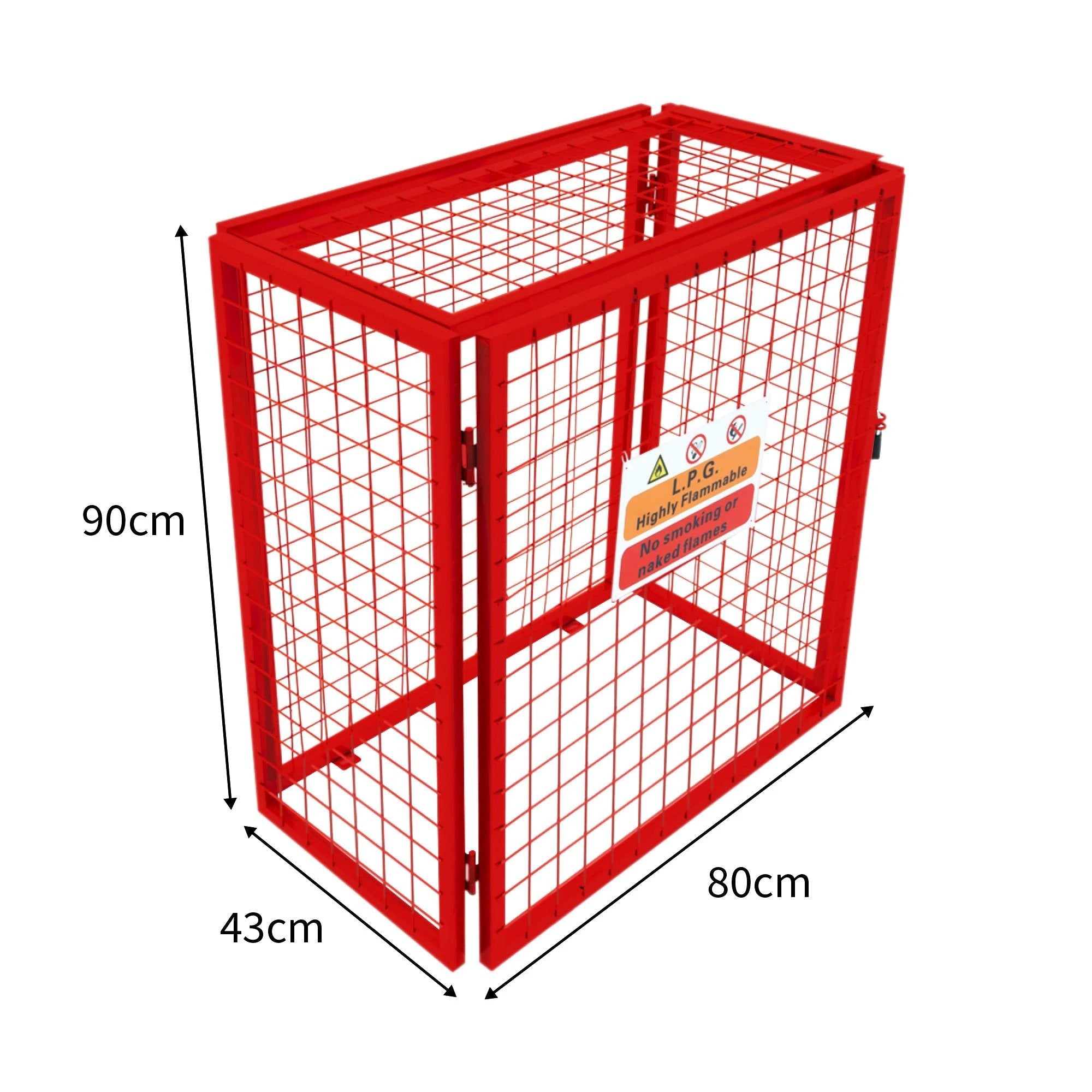 Monster Shop Red Gas Bottle Collapsible Mesh Cage - 90cm x 80cm x 43cm -