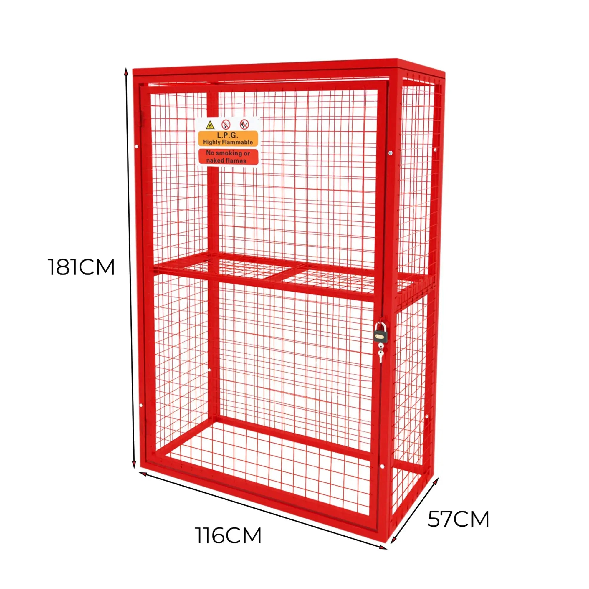 Red Gas Bottle Collapsible Mesh Cage – 181cm x 116cm x 57cm - from Monster Shop
