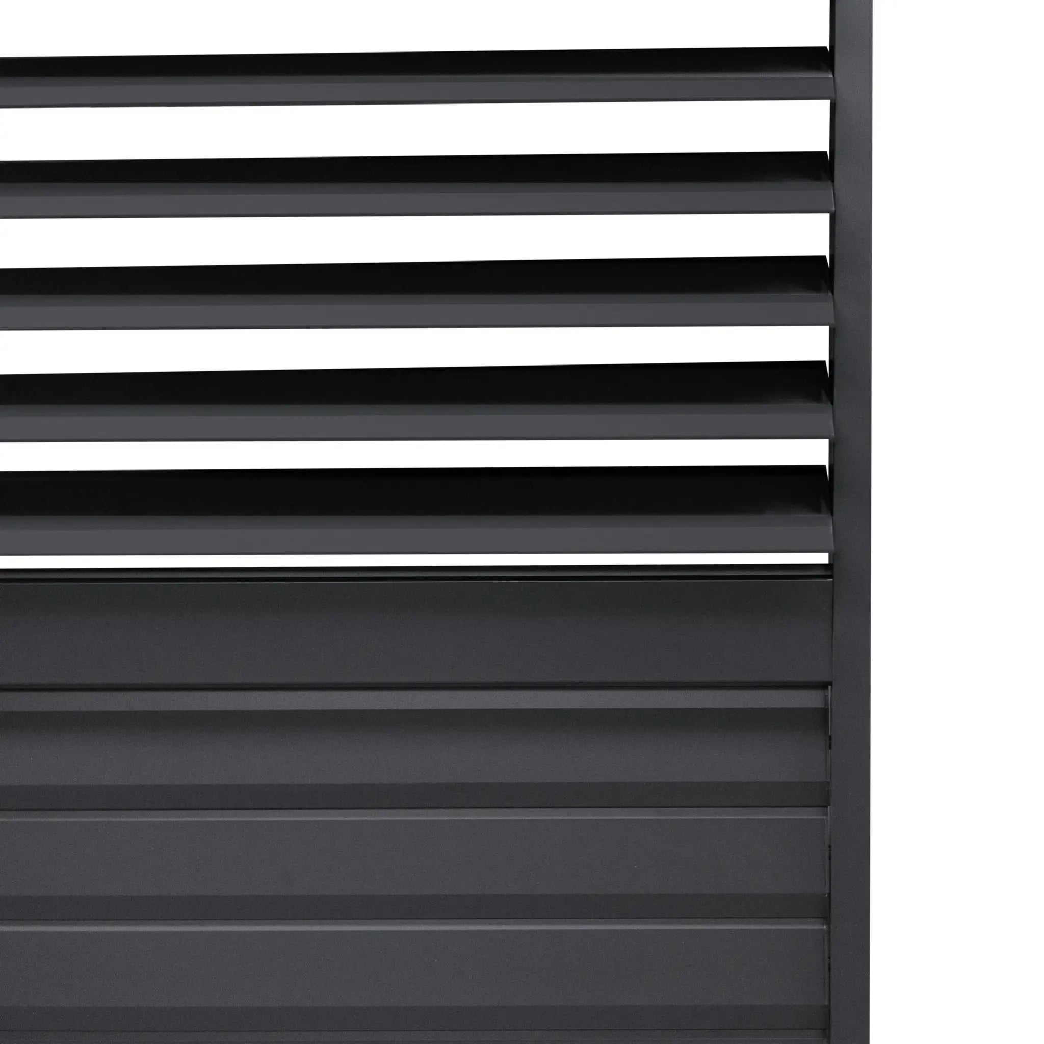 Monster Shop Aluminium Pergola With Anthracite Blinds & 2 Shutter Panels - 3m x 4m -