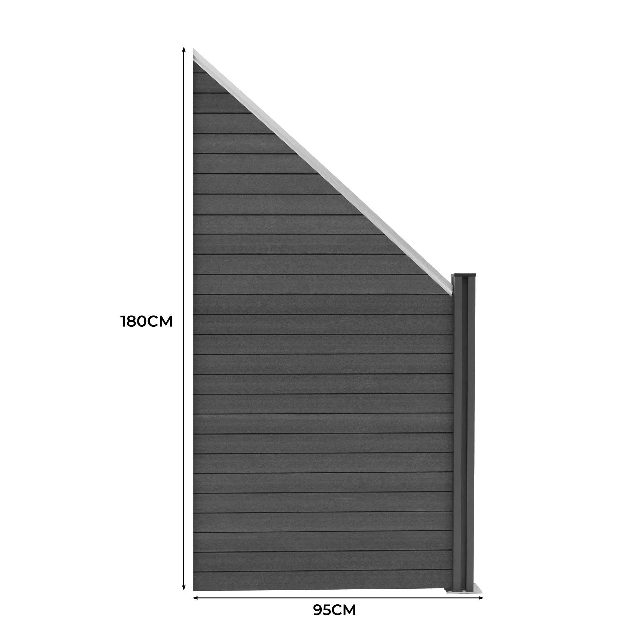 Composite Angled Fence Panel - Grey by Monster Shop