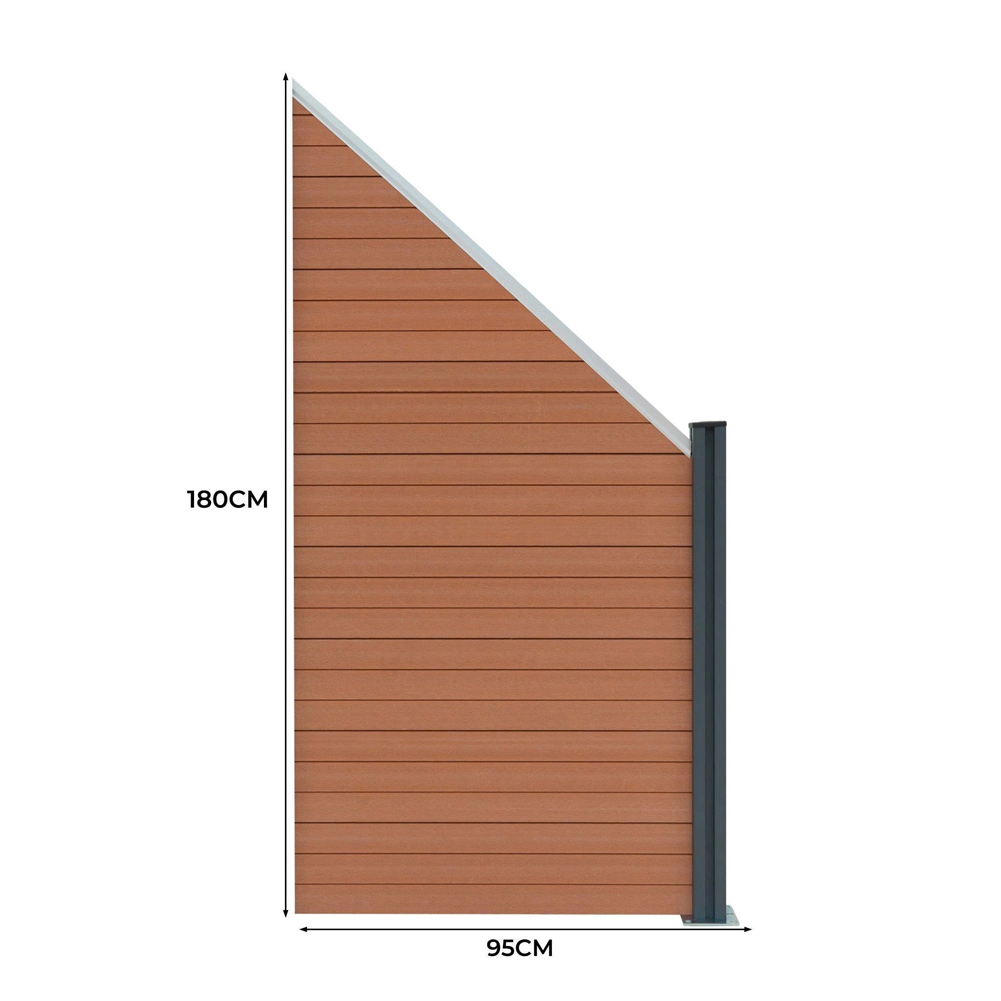 Composite Angled Fence Panel - Brown by Monster Shop