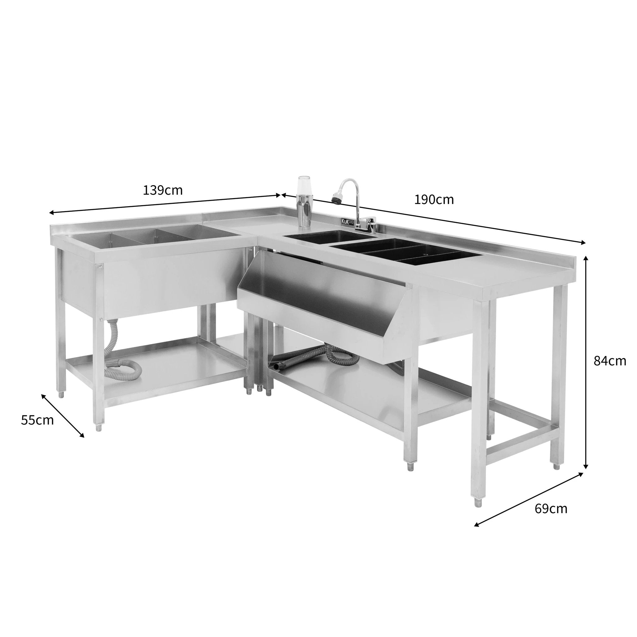 Modular Cocktail Bar Station with Ice Well by Monster Shop