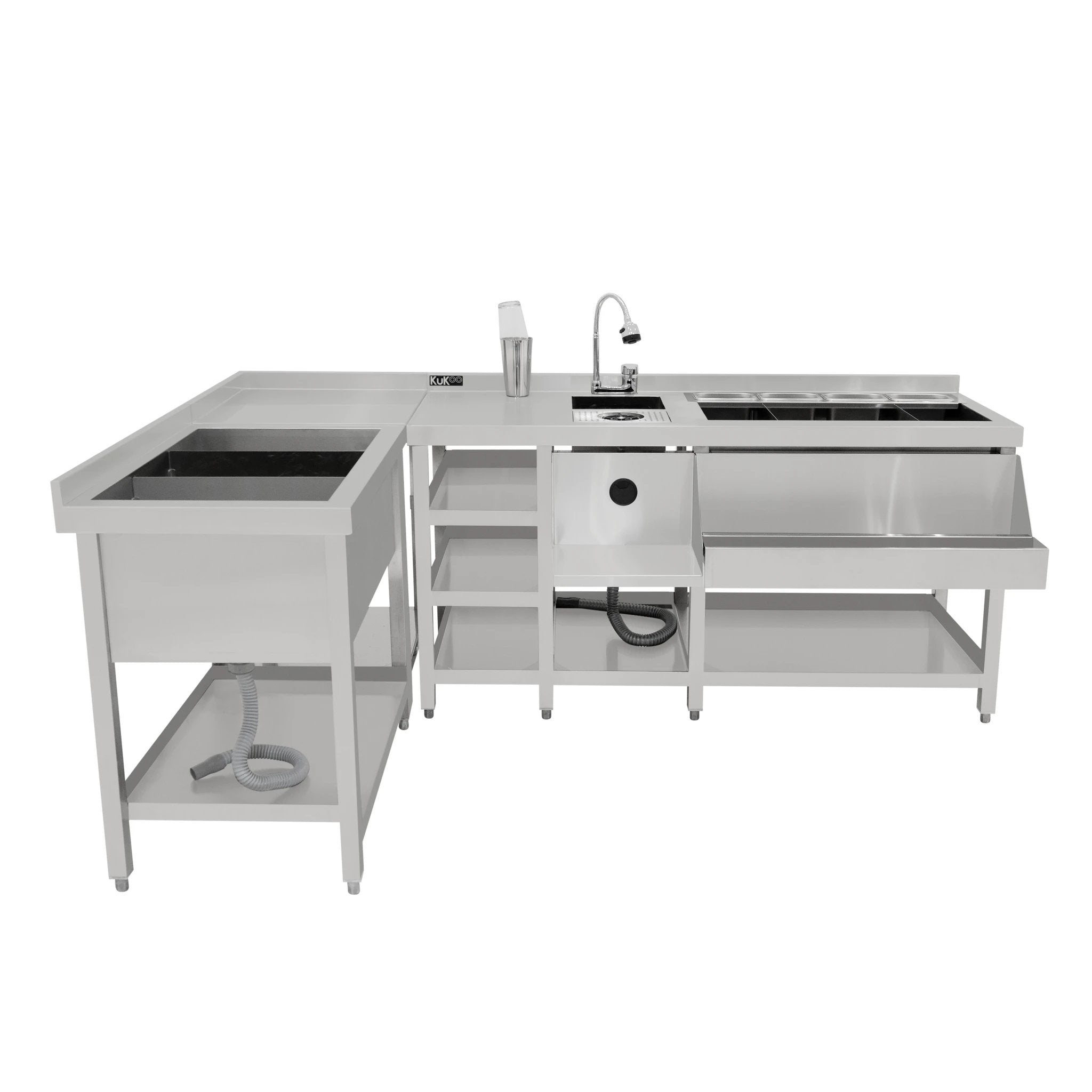 Deluxe Modular Cocktail Bar Station with Ice Well by Monster Shop