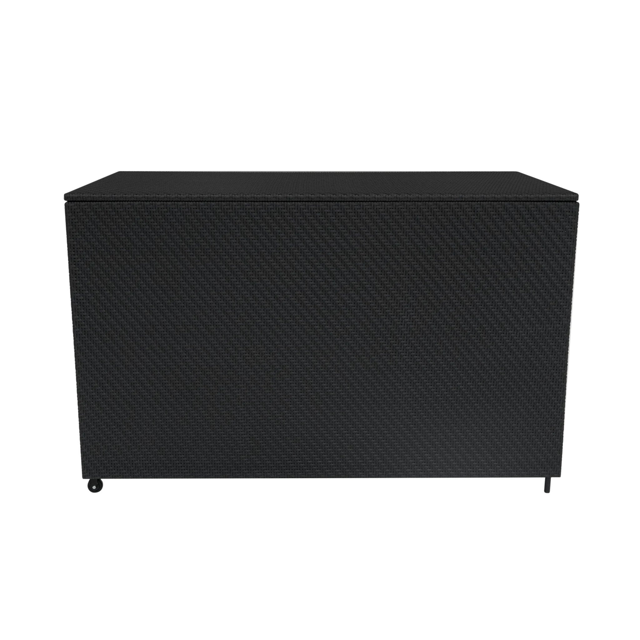 Rattan Modular 6 Piece Furniture Set & 996L Storage Box – Black by Monster Shop