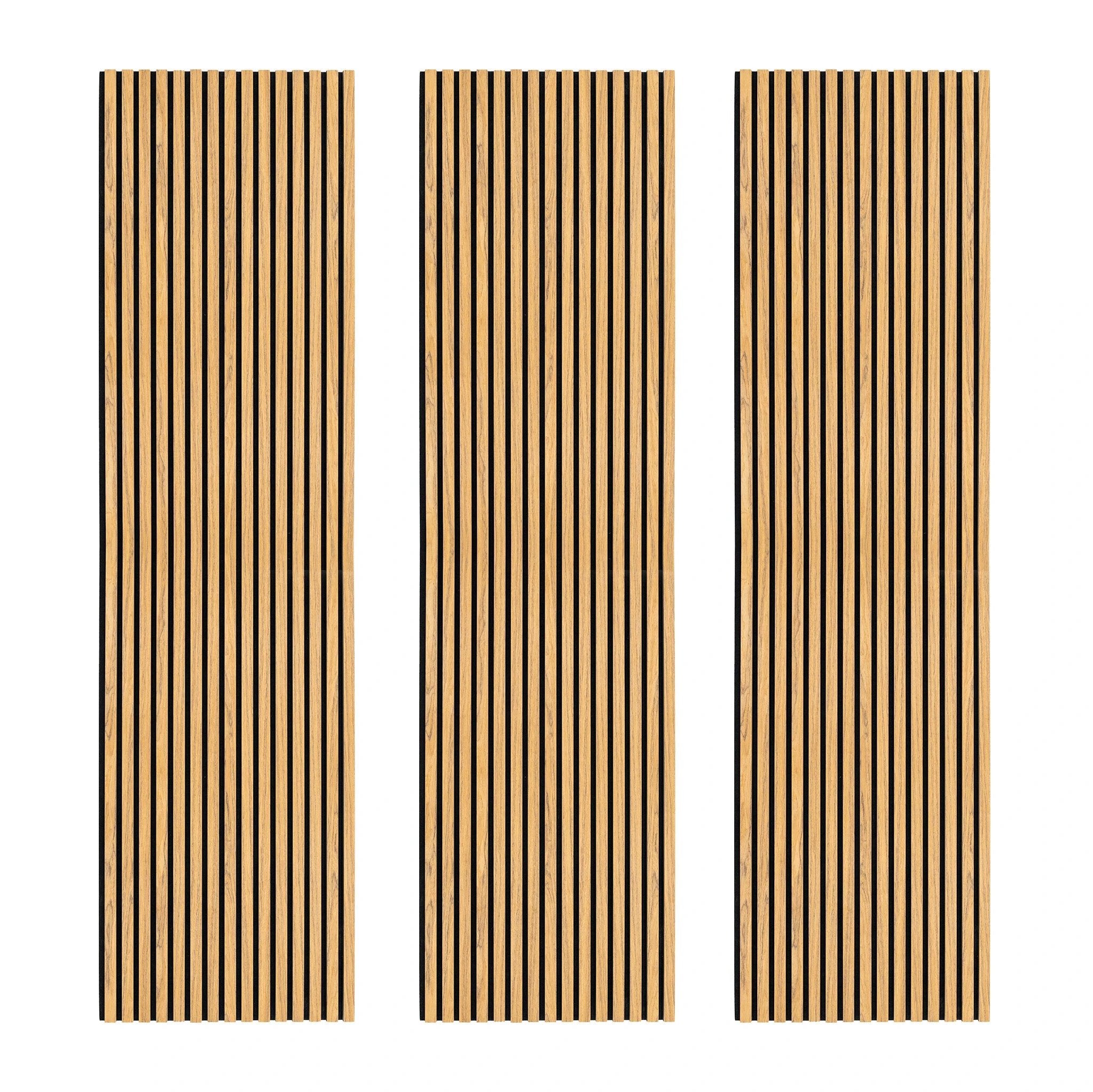 Monster Shop Acoustic Slat Wall Panels x 3 - Oak -