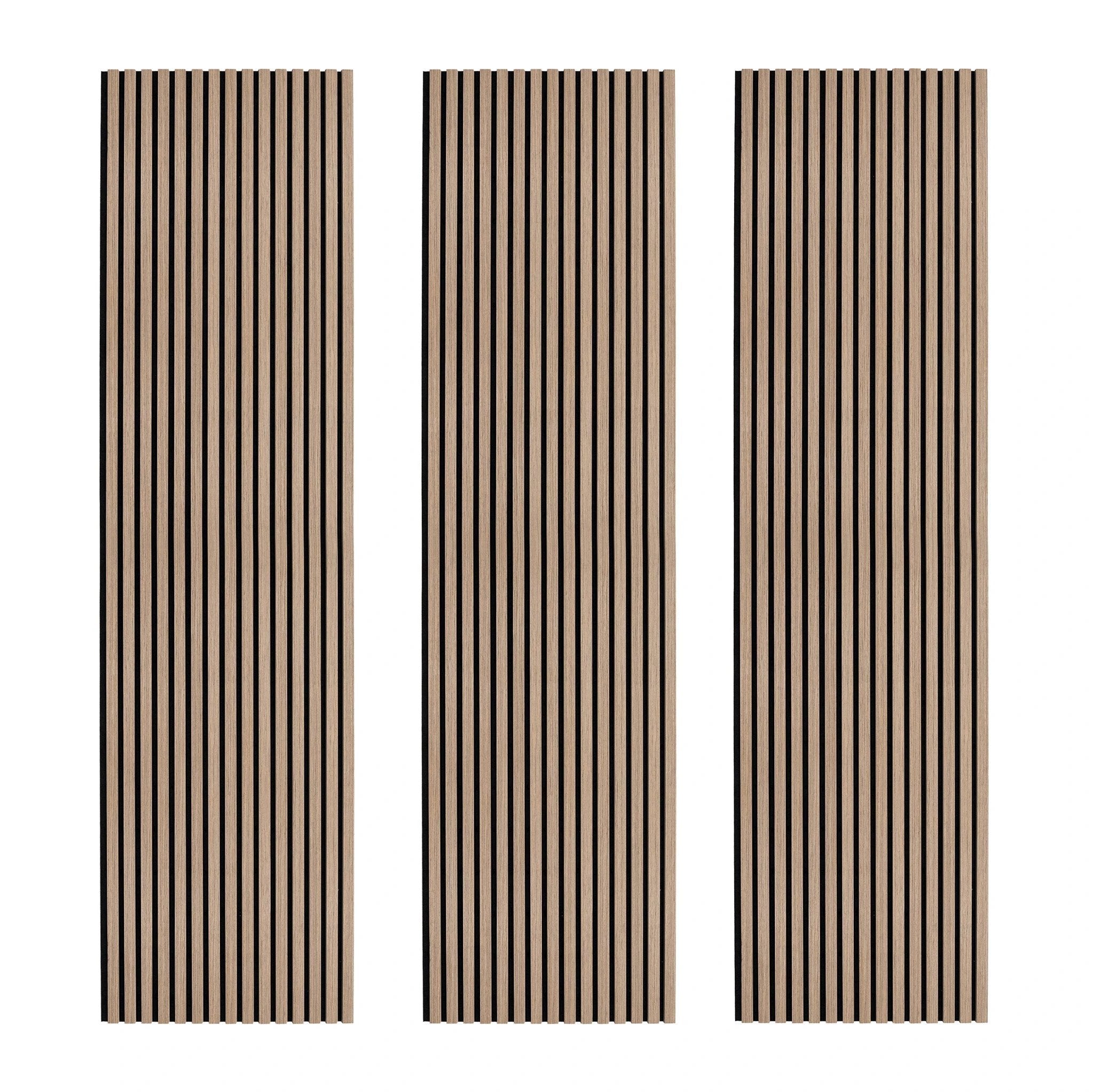 Monster Shop Acoustic Slat Wall Panels x 3 - Light Walnut -