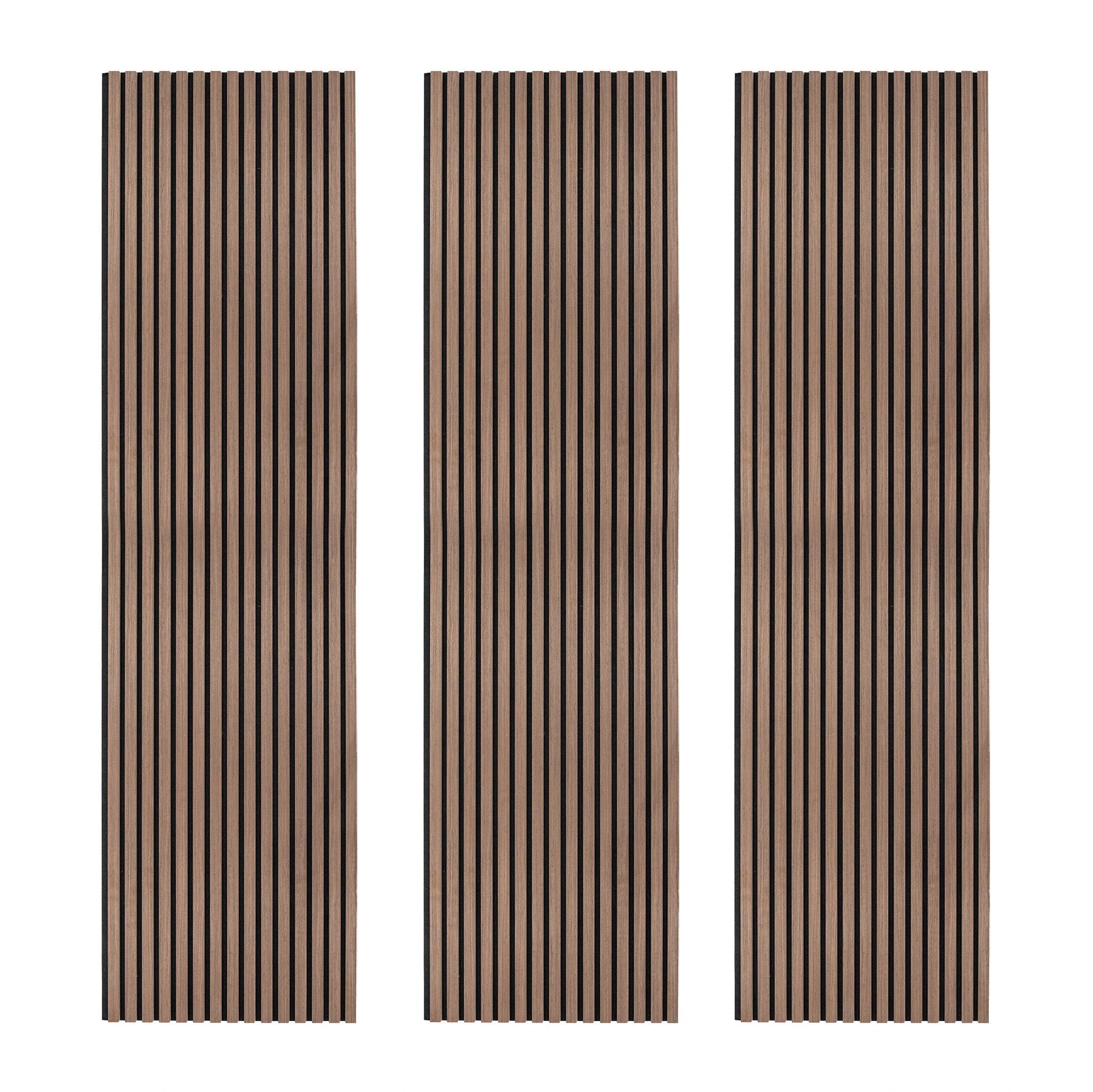 Monster Shop Acoustic Slat Wall Panels x 3 - Dark Walnut -