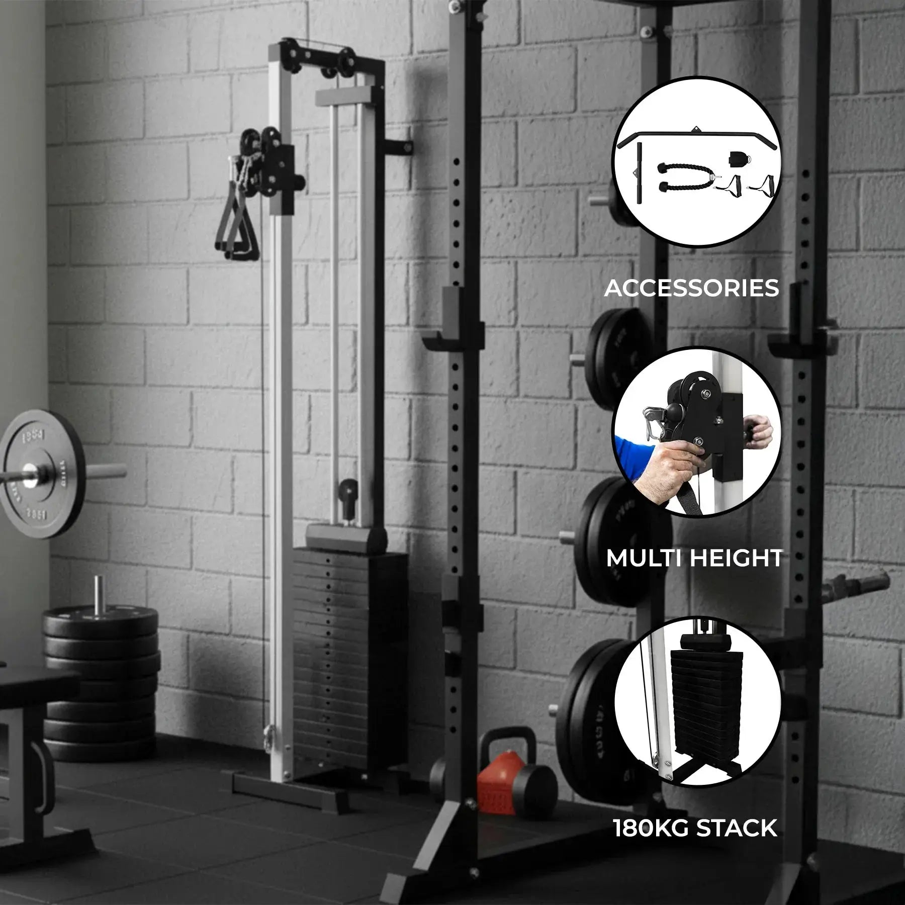 Monster Shop Wall Mounted Cable Pulley Machine -
