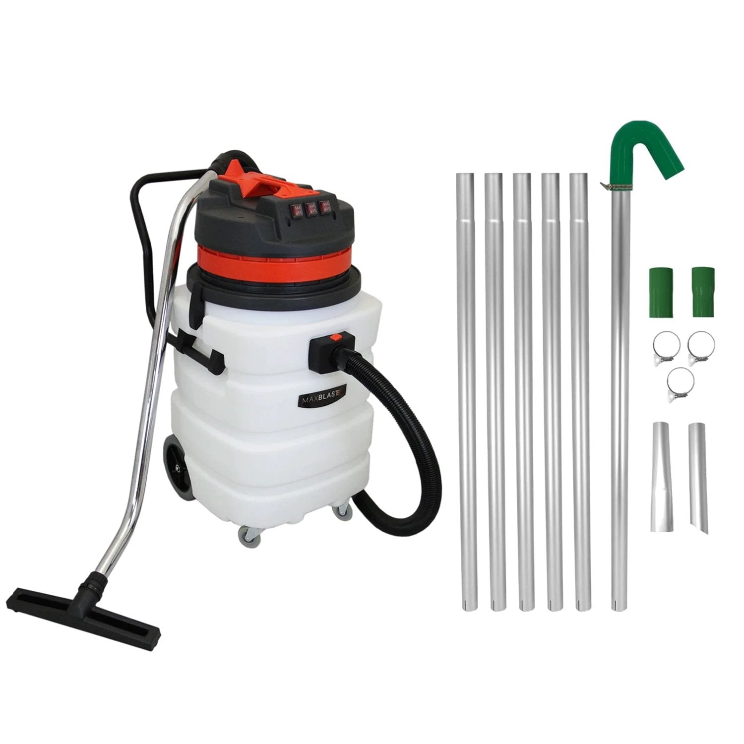 Monster Shop Gutter Vacuum Poles & 90L Wet & Dry Vacuum -